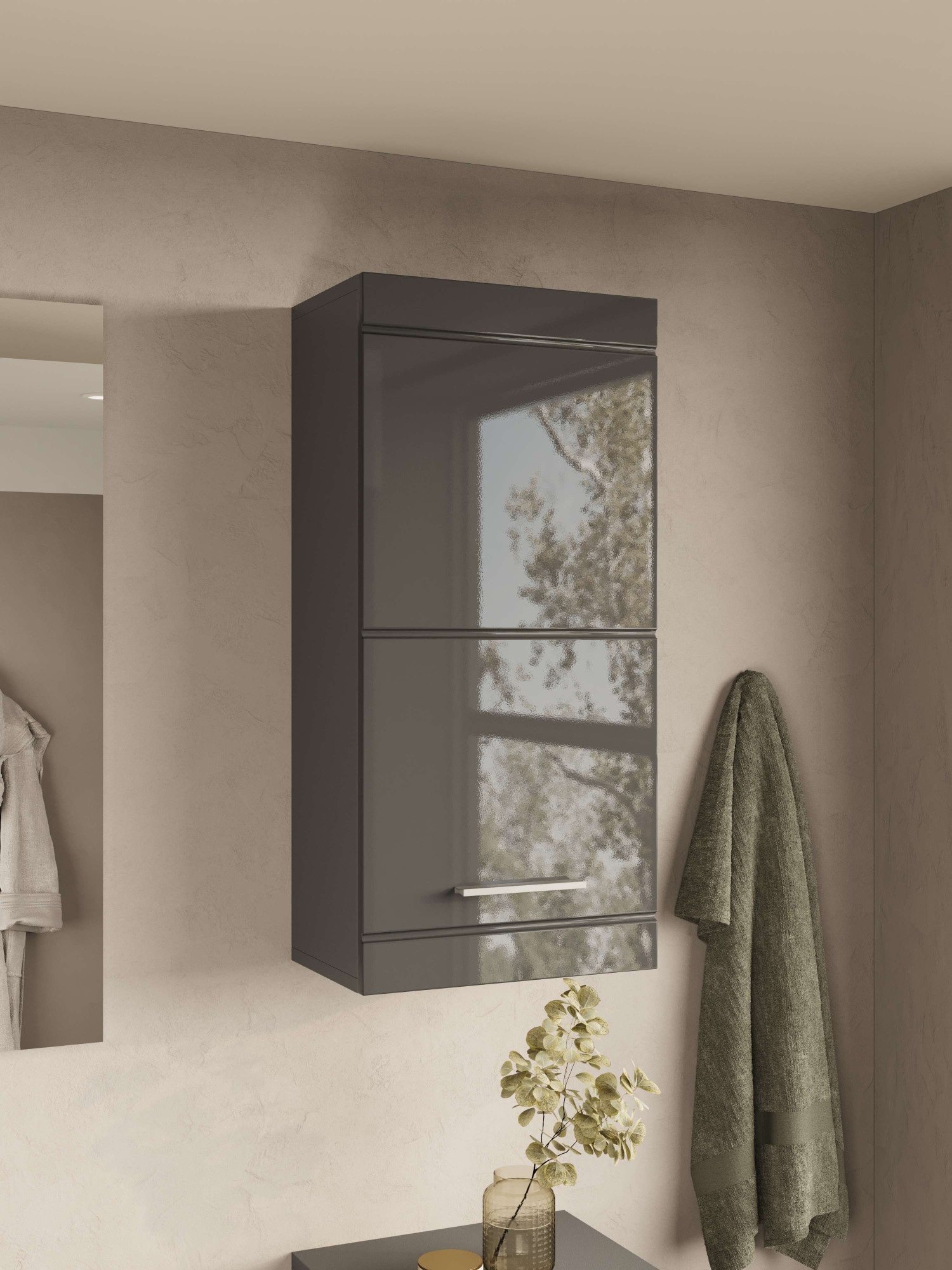 OTTO home Hängeschrank »Föhr, Badschrank, Badezimmerschrank, Badmöbel« Breite 36,4 cm, 1 Tür, minimalistisch, zeitlos, hochglänzend