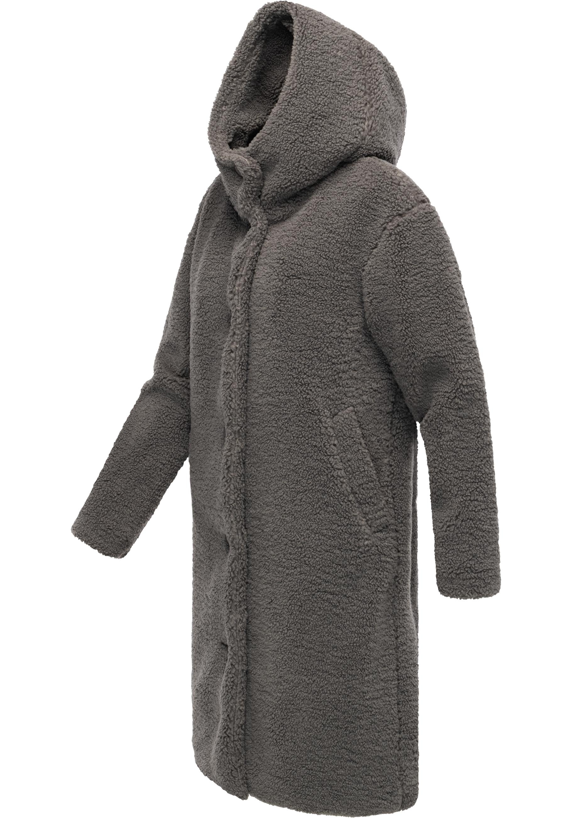 Ragwear Langmantel »Joonie YOUMODO«, Langer Plüschmantel mit Kapuze