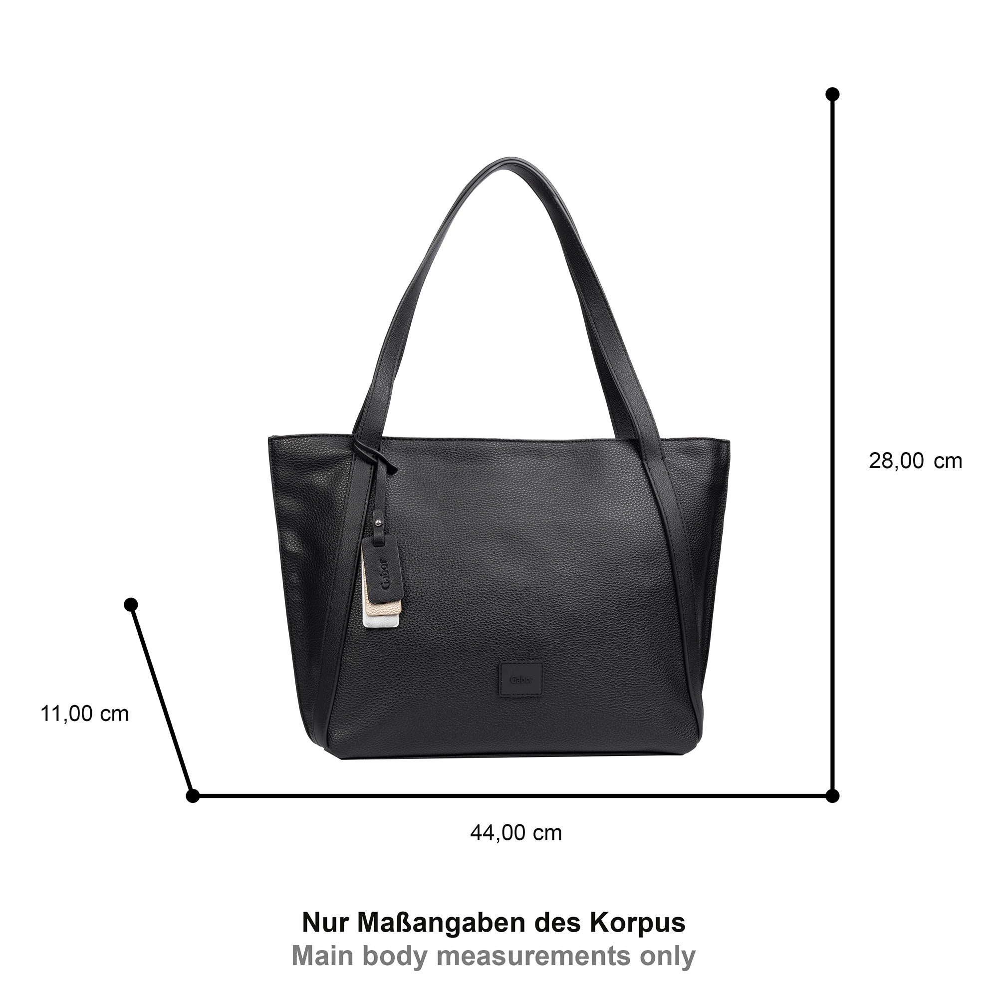 Gabor Shopper »Elfie« aus fein genarbtem, glattem Kunstleder und mit einem Logo Rubber Patch