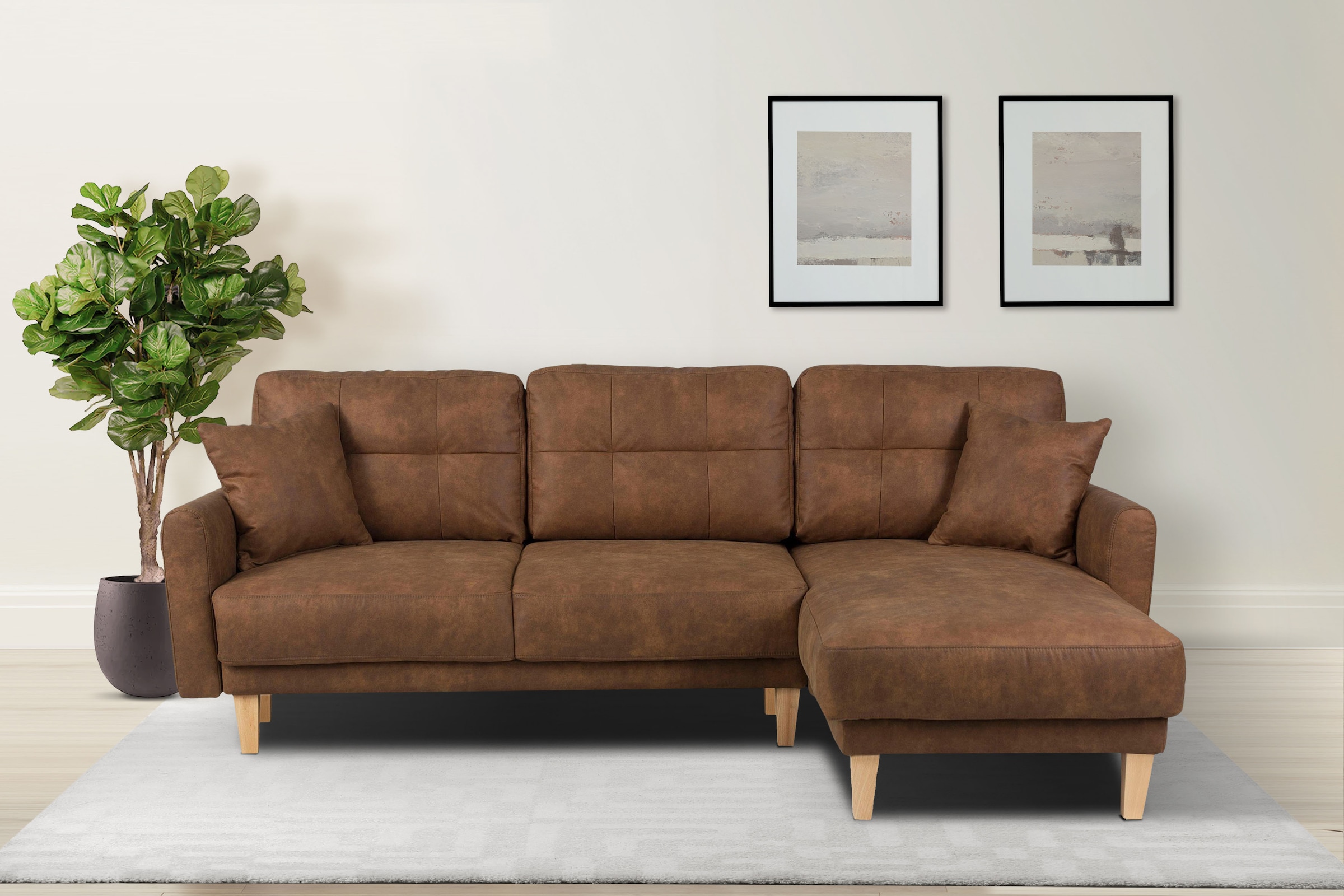 Home affaire Ecksofa "TRIPLO optionale Schlafsofa mit Bettkasten, Maße B/T/ günstig online kaufen