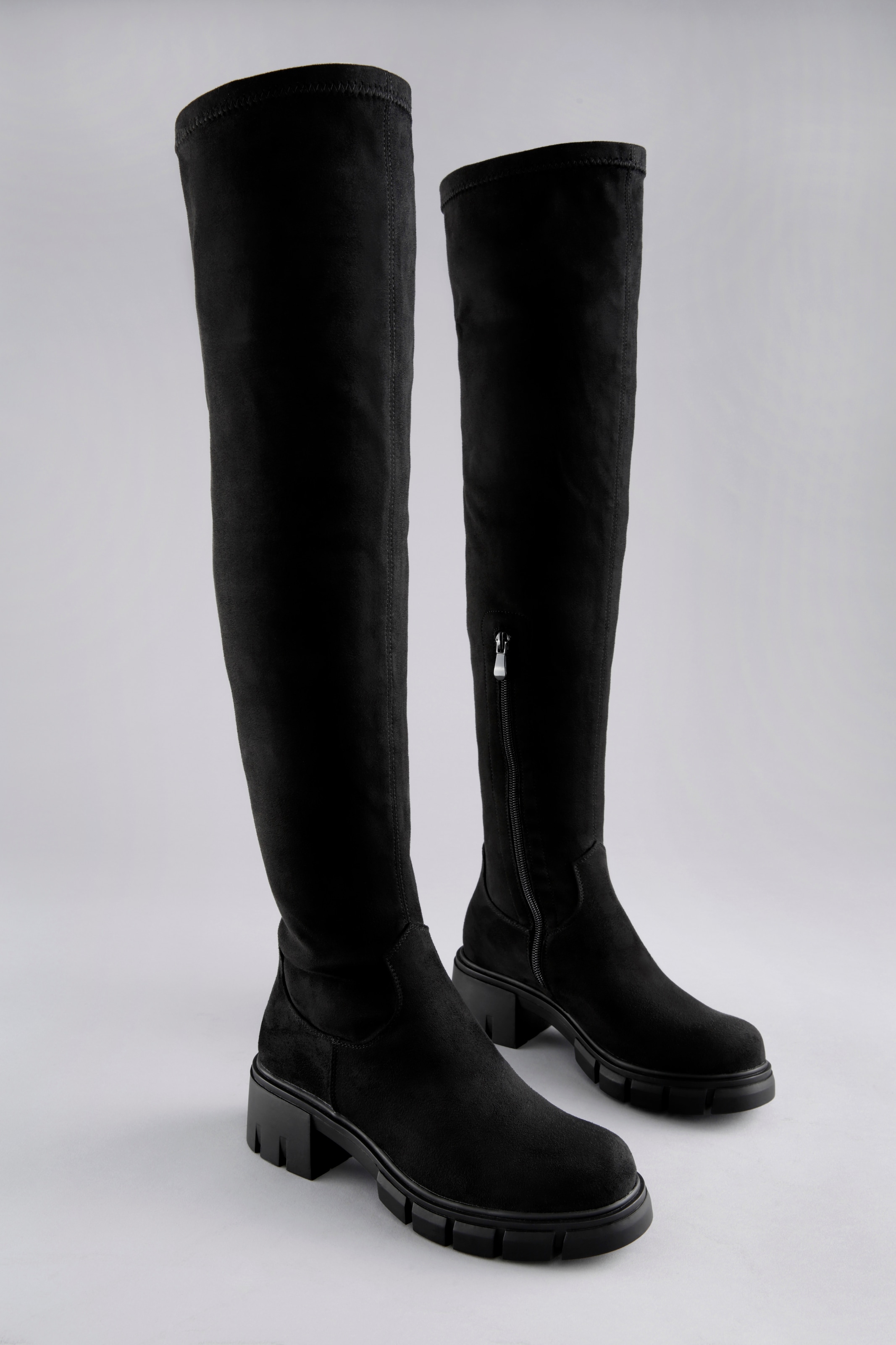 Aniston SHOES Overkneestiefel, zum Schlupfen, mit kurzem Innen-Reißverschluss - NEUE KOLLEKTION