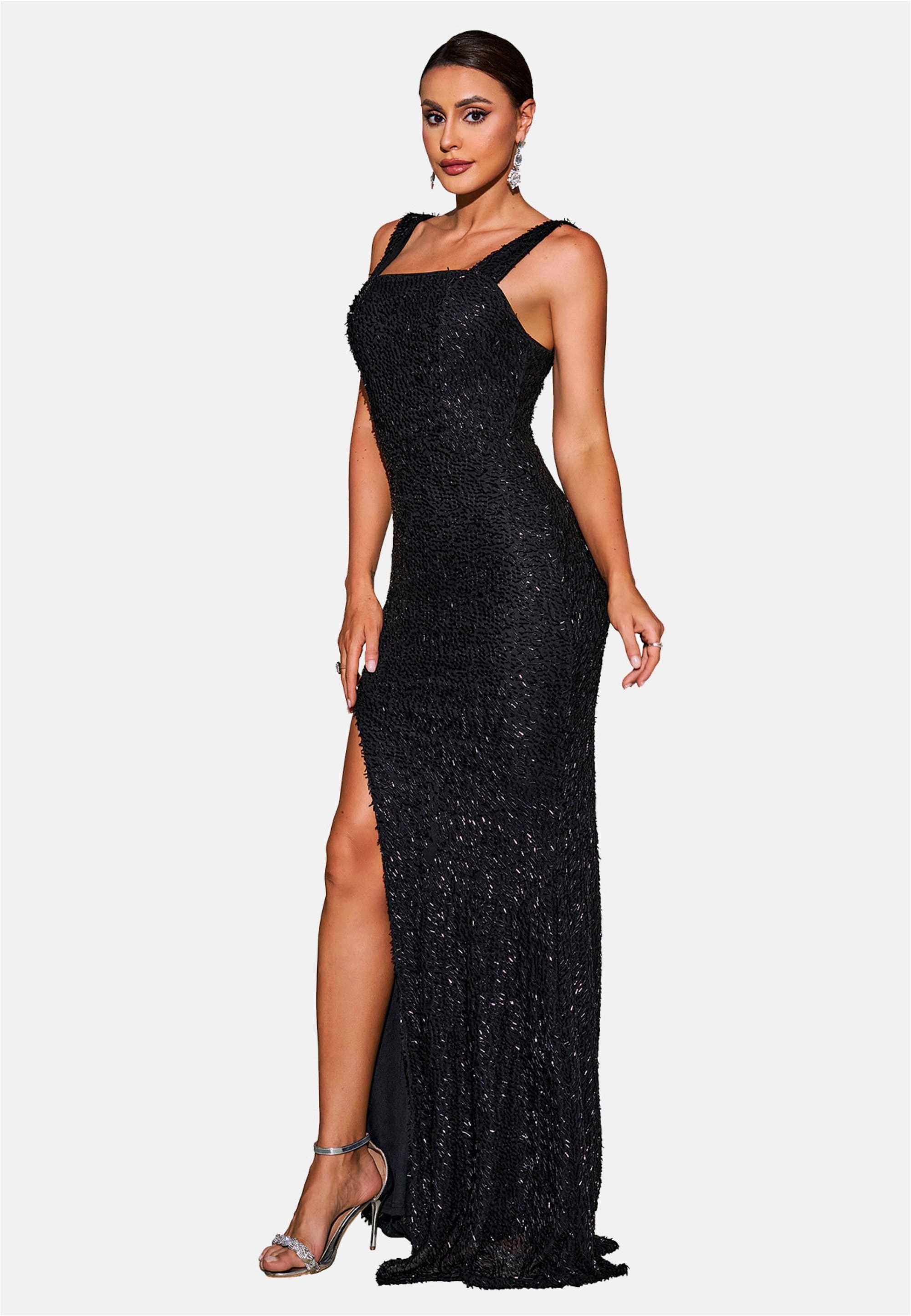 Moda Minx Jerseykleid »Freya Long Slit Dress«, mit wunderschönem Rückenausschnitt