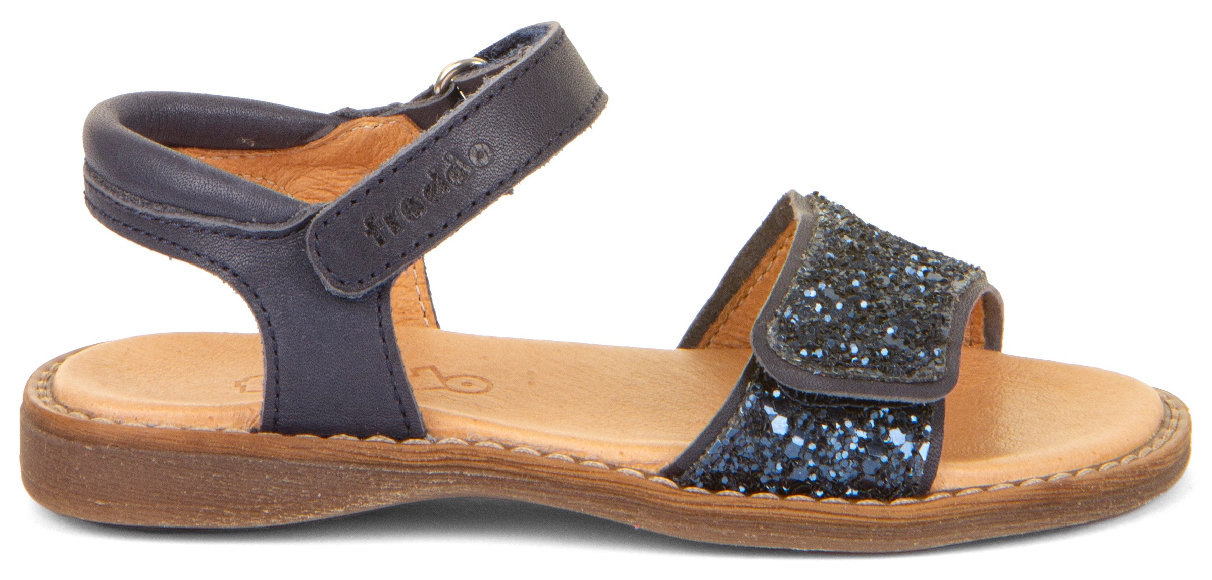 Sandale FRODDO "Lore Sparkle", Mädchen, Gr. 25, blau (dunkelblau), Leder, Glitzer, festlich, Schuhe Sandale, Sommerschuh, Klettschuh, Sandalette, mit zwei Klettverschlüsse 3