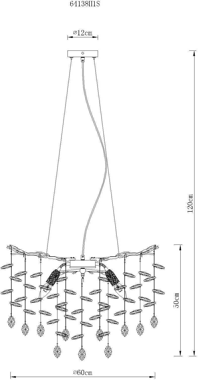 GLOBO LIGHTING Hängeleuchte »QUEENA« E14 1 Stk. Kristall Luster für Wohn- & Esszimmer silber matt