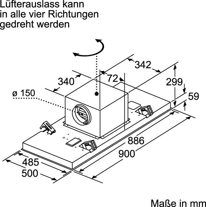 NEFF Deckenhaube BAUR »I95CAQ6N0«, Serie cm N 90 auf Raten 50, breit 