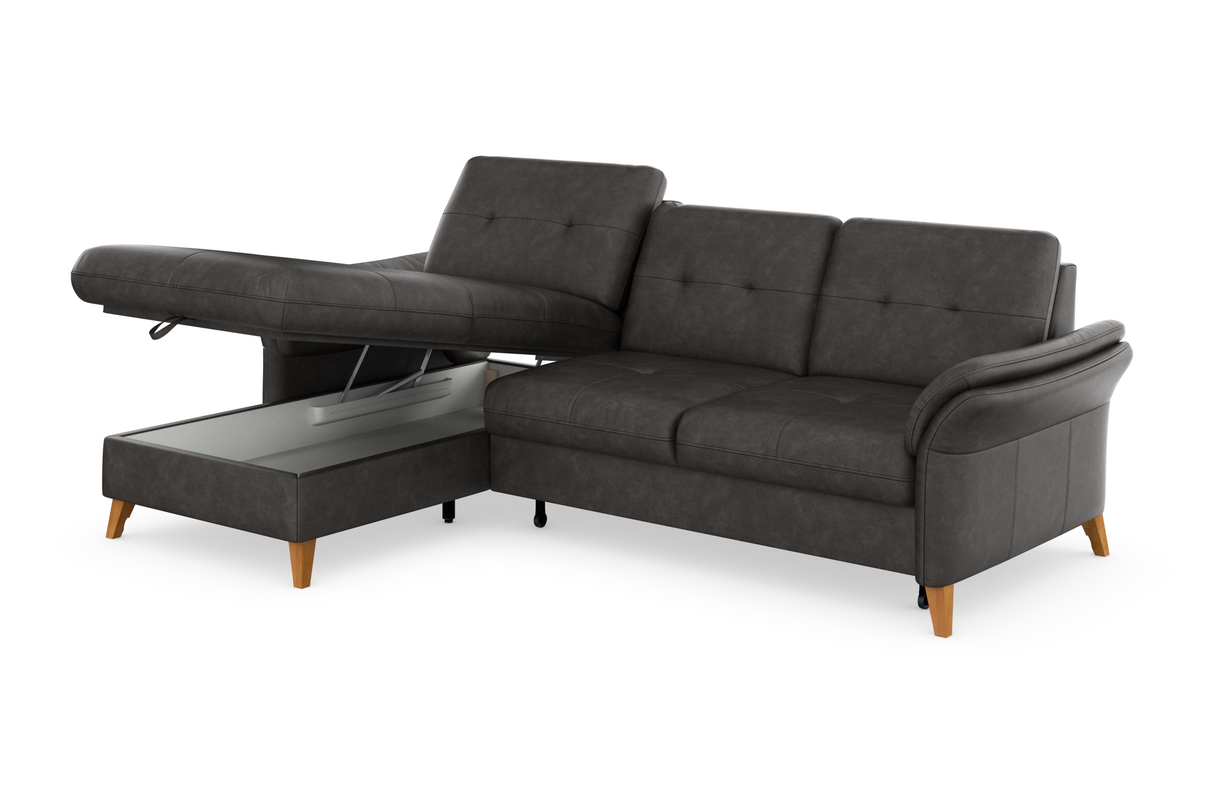 sit&more Ecksofa »Göteborg«, Sitztiefenverstellung und Federkern, wahlweise mit Bettfunktion
