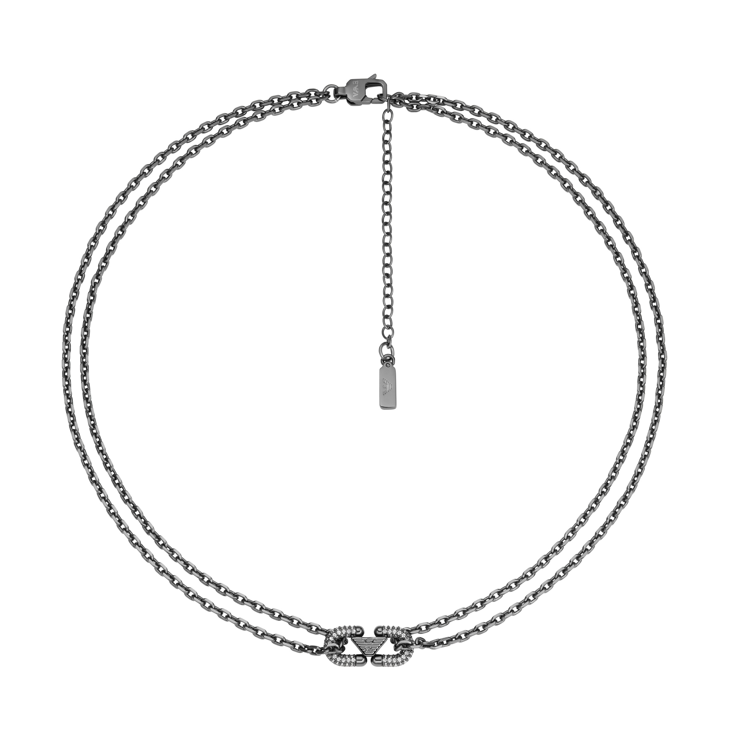 Emporio Armani Kette mit Anhänger »Schmuck Geschenk Edelstahl Halsschmuck COUPLES« mit Zirkonia (synth.)