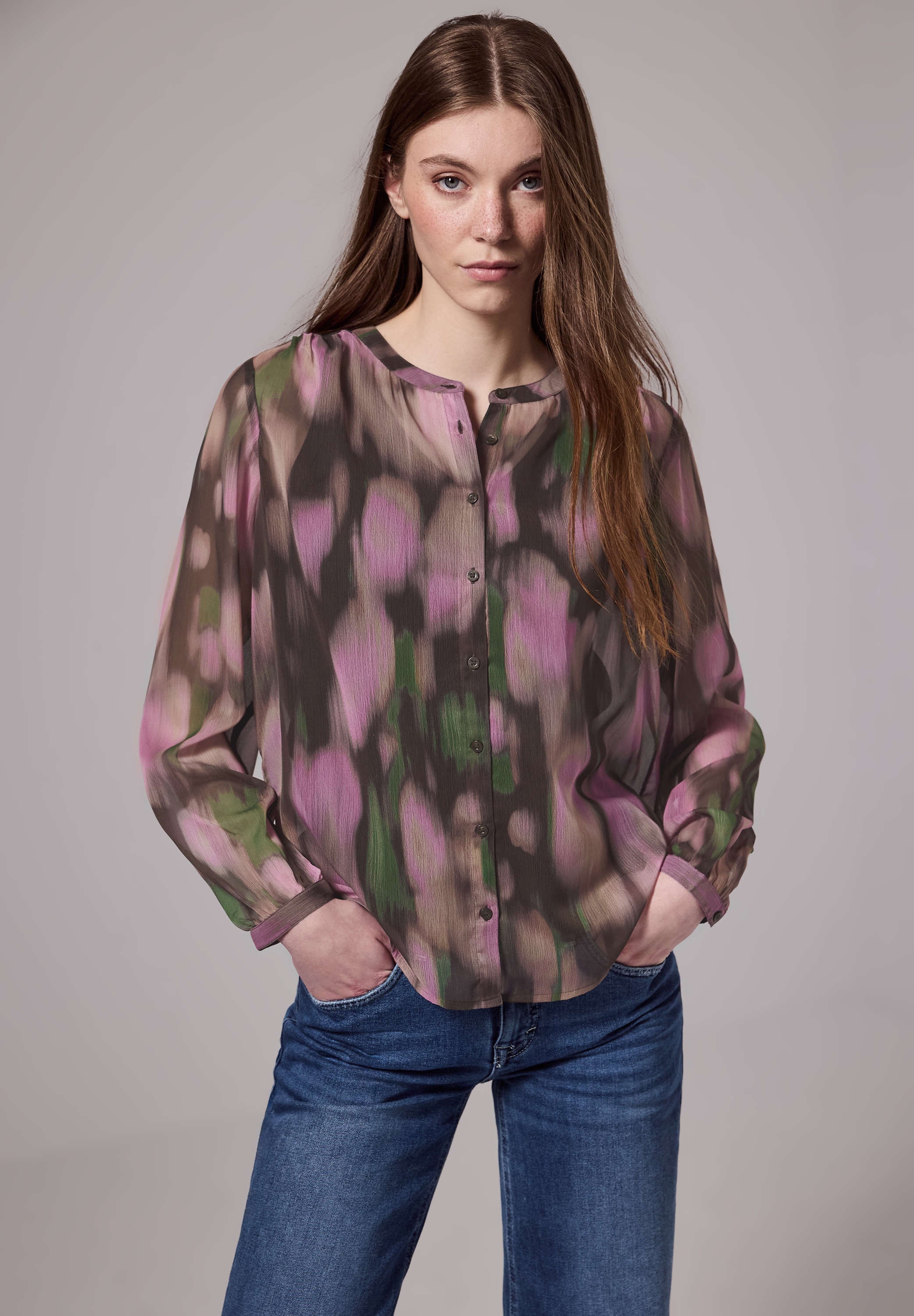 STREET ONE STUDIO Langarmbluse mit Knopfleiste