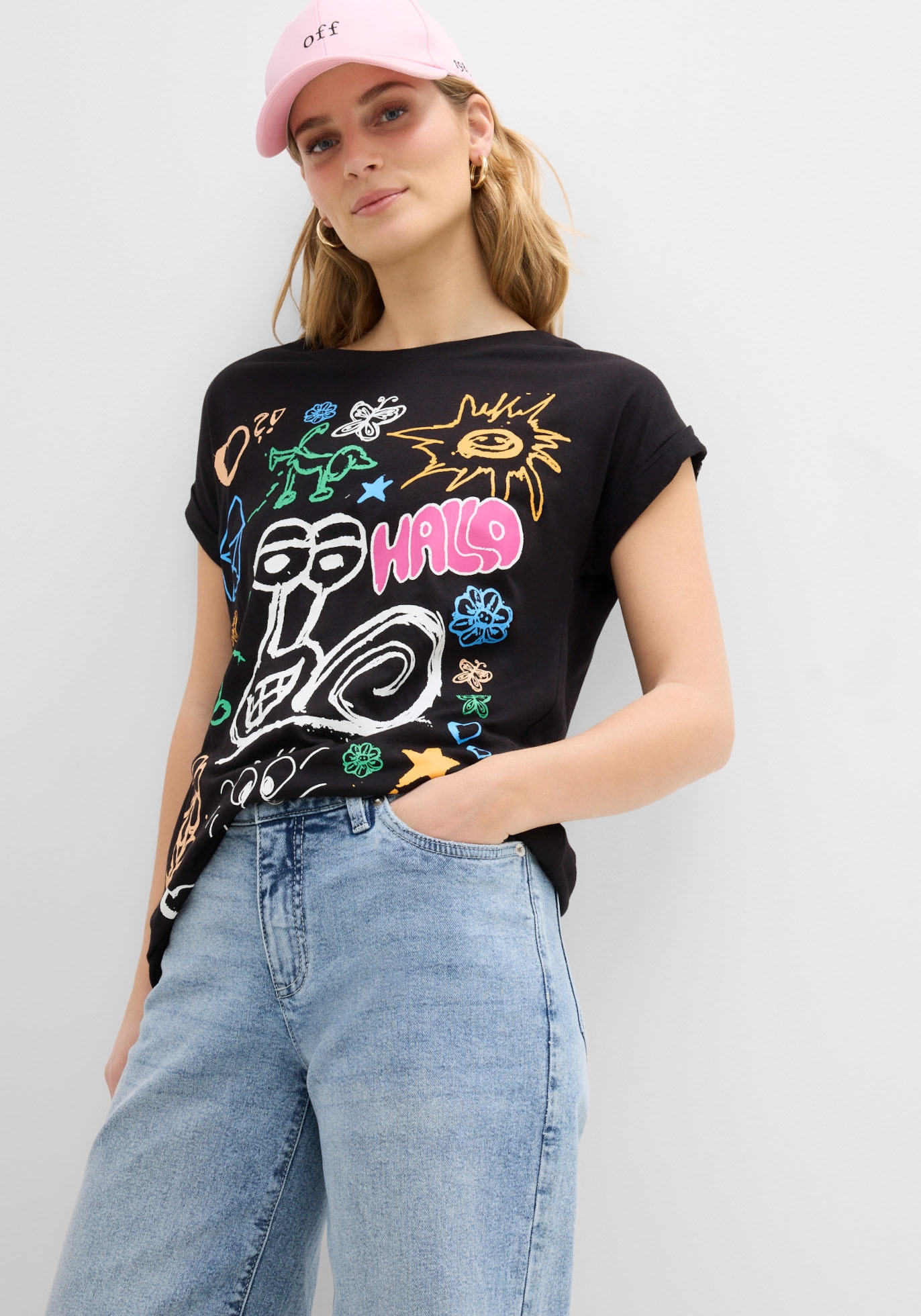 bonprix T-Shirt »T-Shirt bedruckt« leicht taillierter Schnitt, Regular fit, mit witzigem Frontdruck