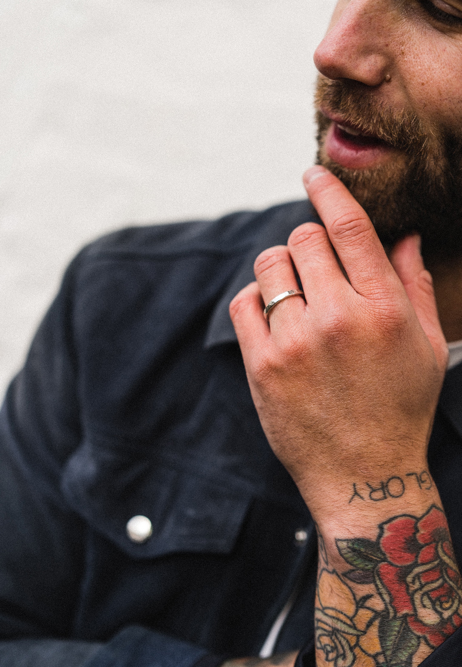 HAZE & GLORY Silberring »Ring Basic Bandring - Babylon gehämmert 925 Silber«