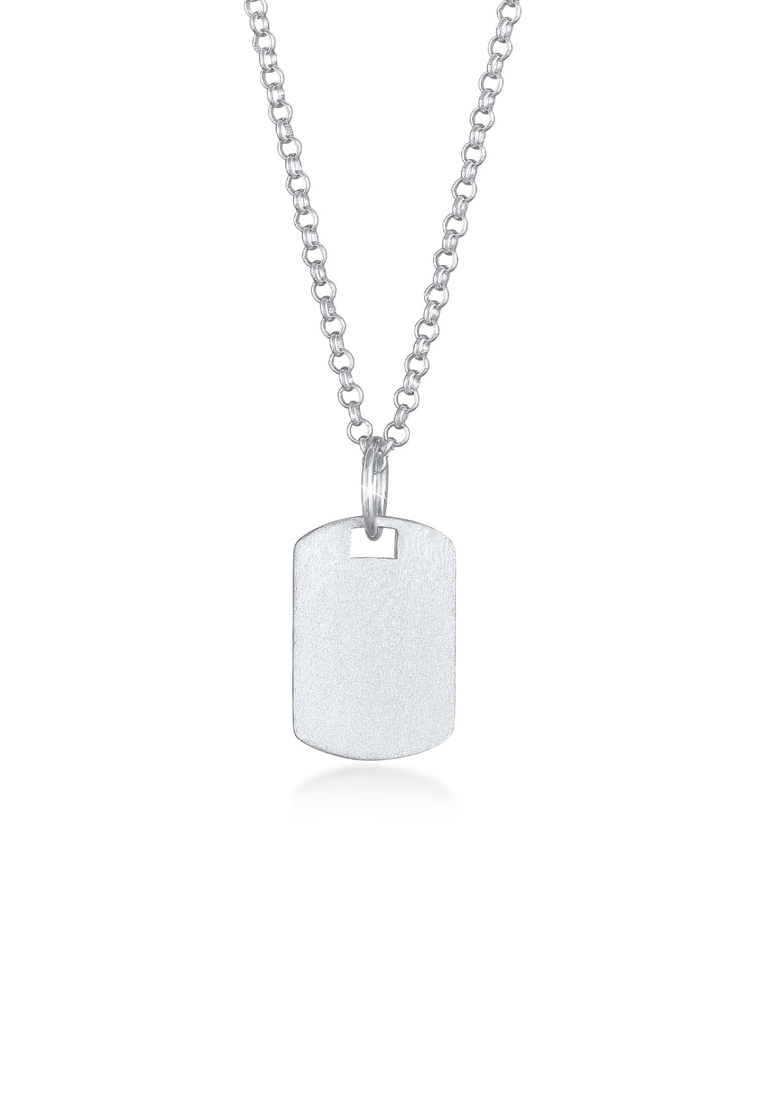 Kuzzoi Kette mit Anhänger »Herren Dog Tag Military Platte Brushed 925 Silber«  ▷ kaufen | BAUR