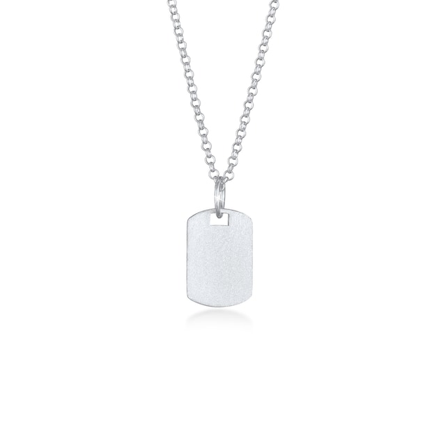 Kuzzoi Kette mit Anhänger »Herren Dog Tag Military Platte Brushed 925 Silber«  ▷ kaufen | BAUR