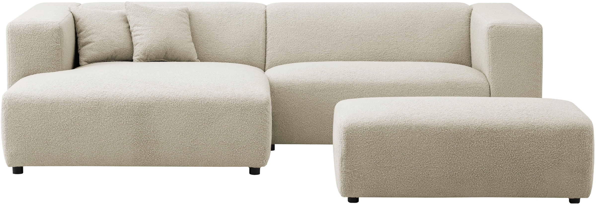 andas Polsterecke »BAKELS, Ecksofa-Set mit Hocker, L-Form mit Schlaffunktion«, Ecksofa-Set (incl. Hocker) im trendigen Megacord