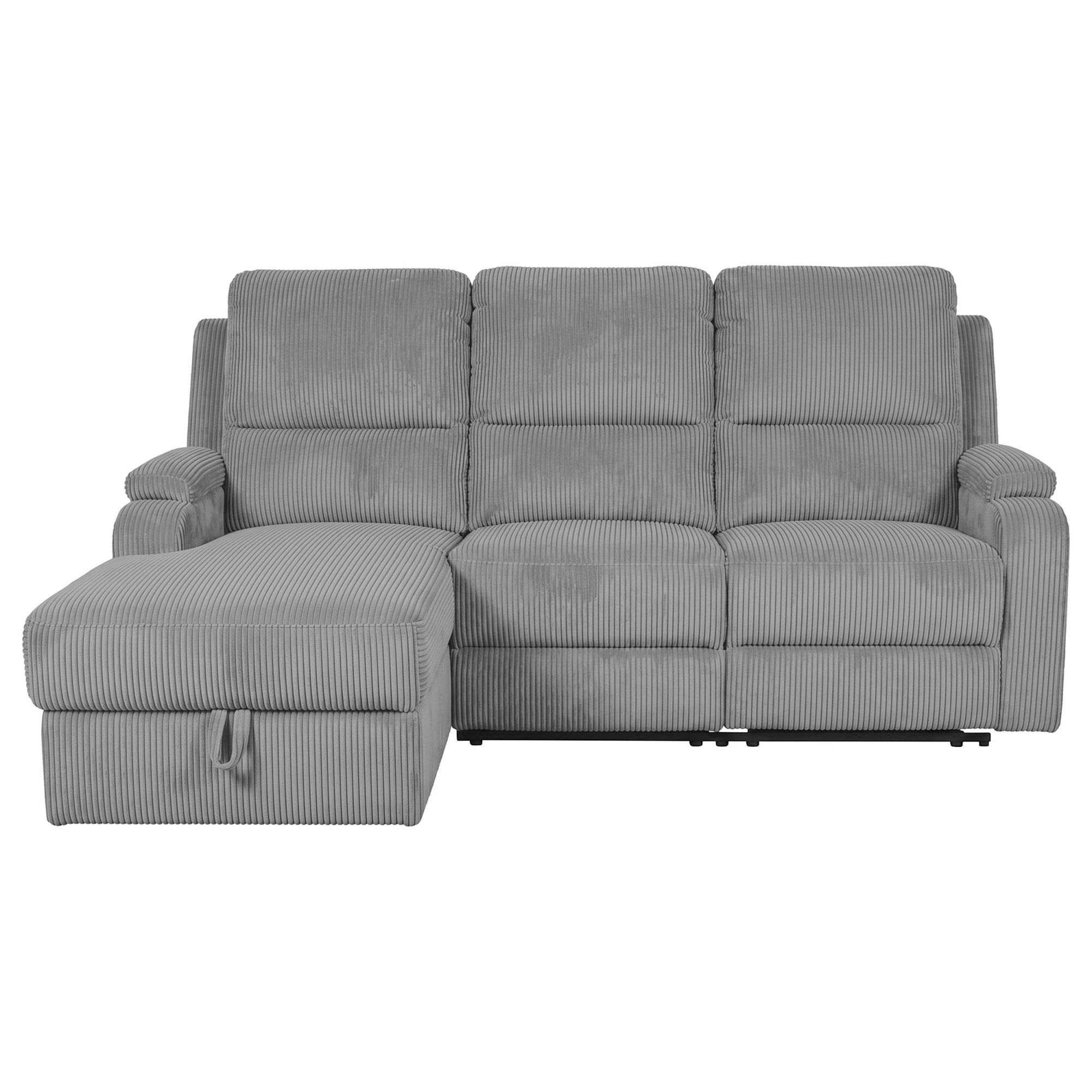 OTTO home Ecksofa »NAPORI Cord, Multimediasofa, L-Form« man. oder elektr. Relaxfuntion, USB-A bei elektr. Variante, Staukasten