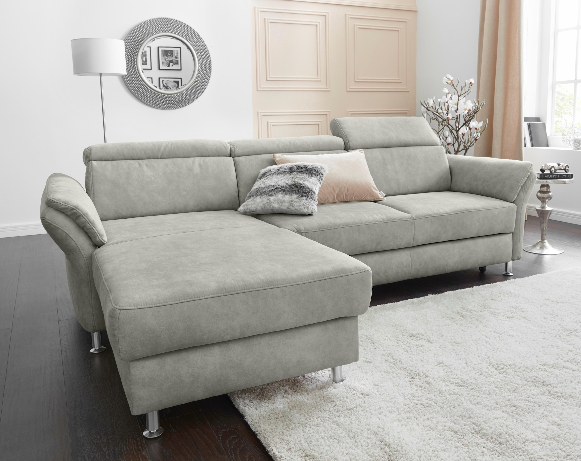 sit&more Ecksofa "Avignon L-Form", Kopfteilverstellung, wahlweise mit Bettfunktion und Bettkasten