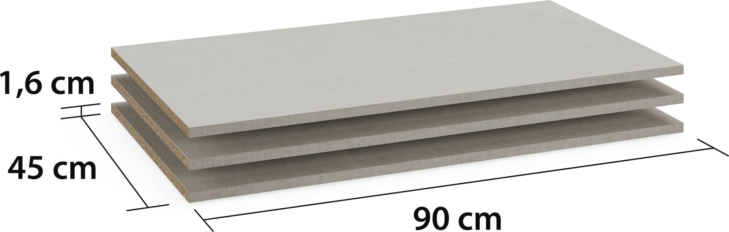 rauch Einlegeboden »Zubehör für Rauch-Schränke Garderobe Kleiderschrank Schrank« 3er-Set Breite 45 cm, Tiefe 45 cm MADE IN GERMANY