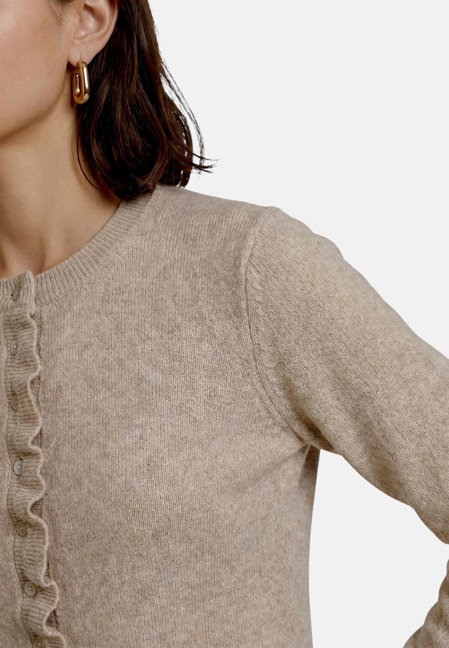 Zero Strickjacke »Damen mit Rüschen« 1 Knopfleiste