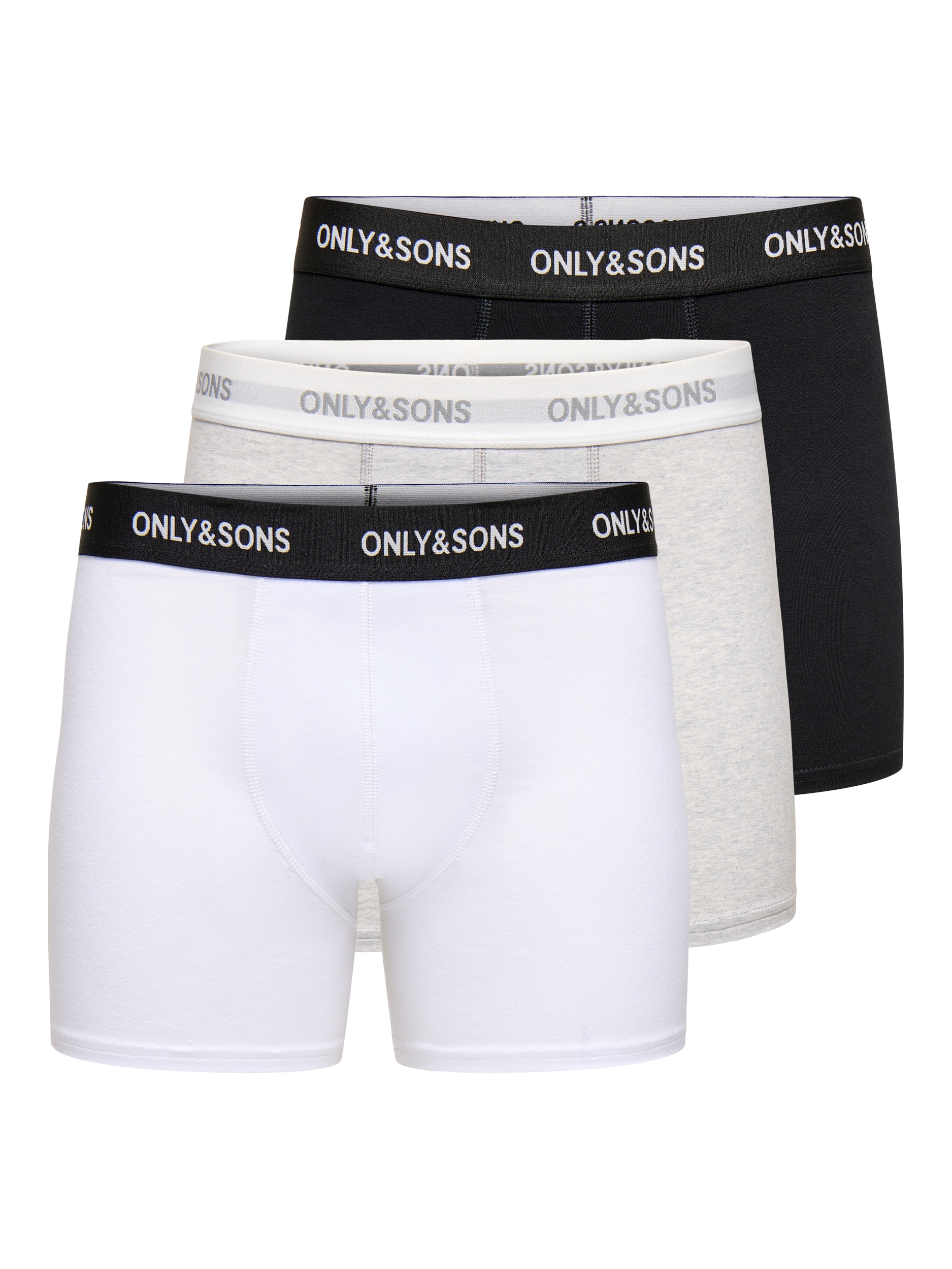 ONLY & SONS Trunk "ONSBASIC SOLID BOXER 3PACK NOOS" Packung, 3 Stk. Baumwollmischung, eng anliegend
