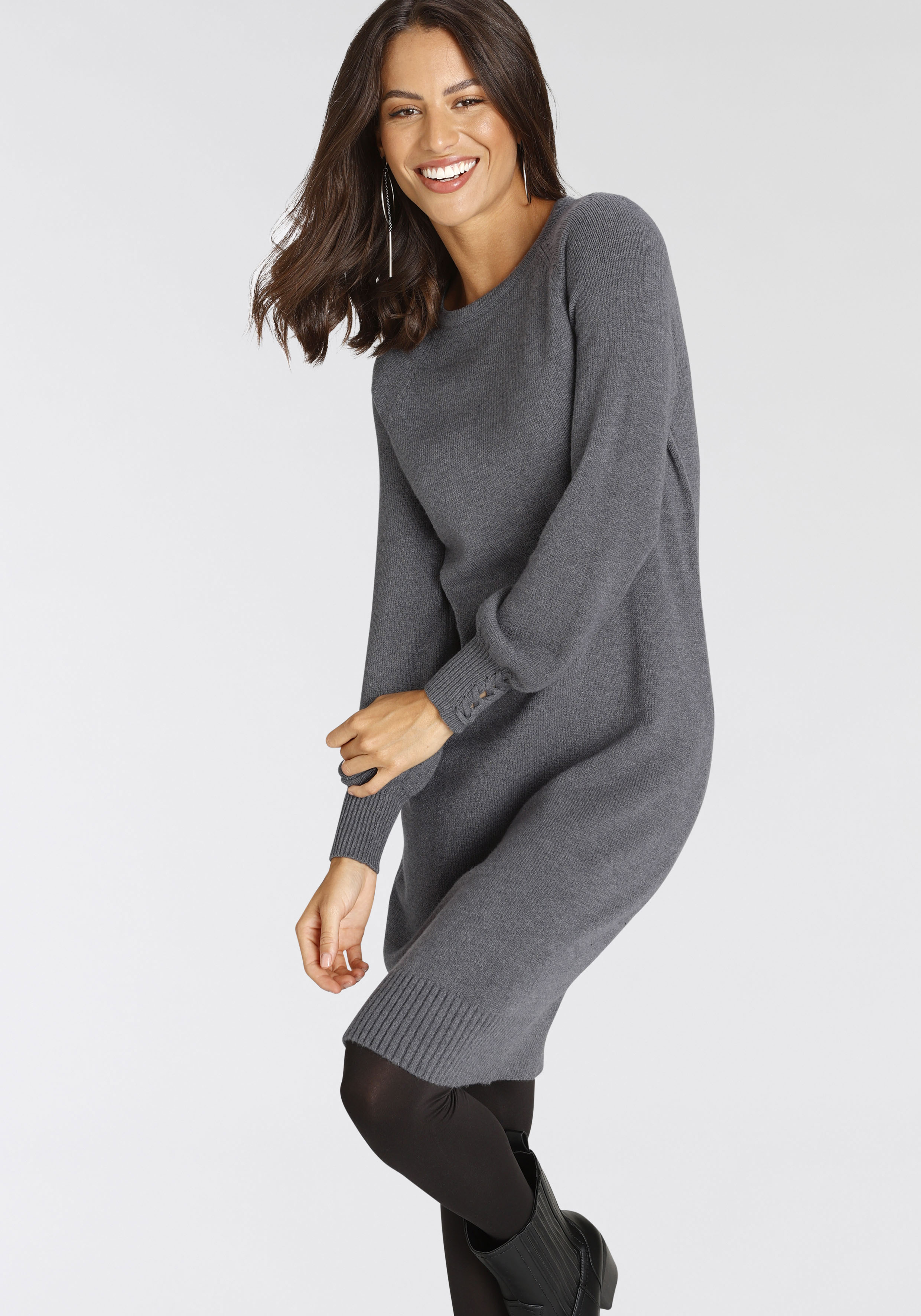 Thumbnail - Laura Scott Strickkleid mit Schnürdetail aus Viskosemischung