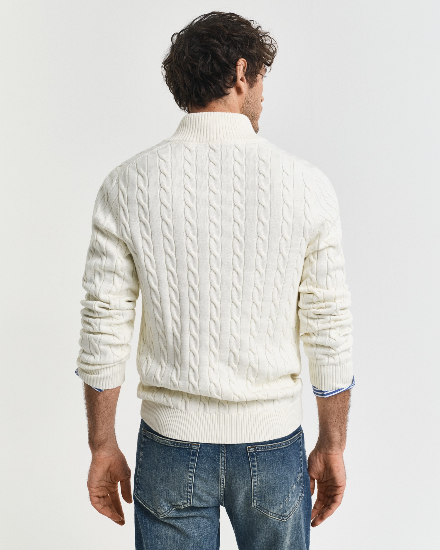 Gant Strickpullover "COTTON CABLE HALF ZIP", Mit Rundhalsausschnitt günstig online kaufen