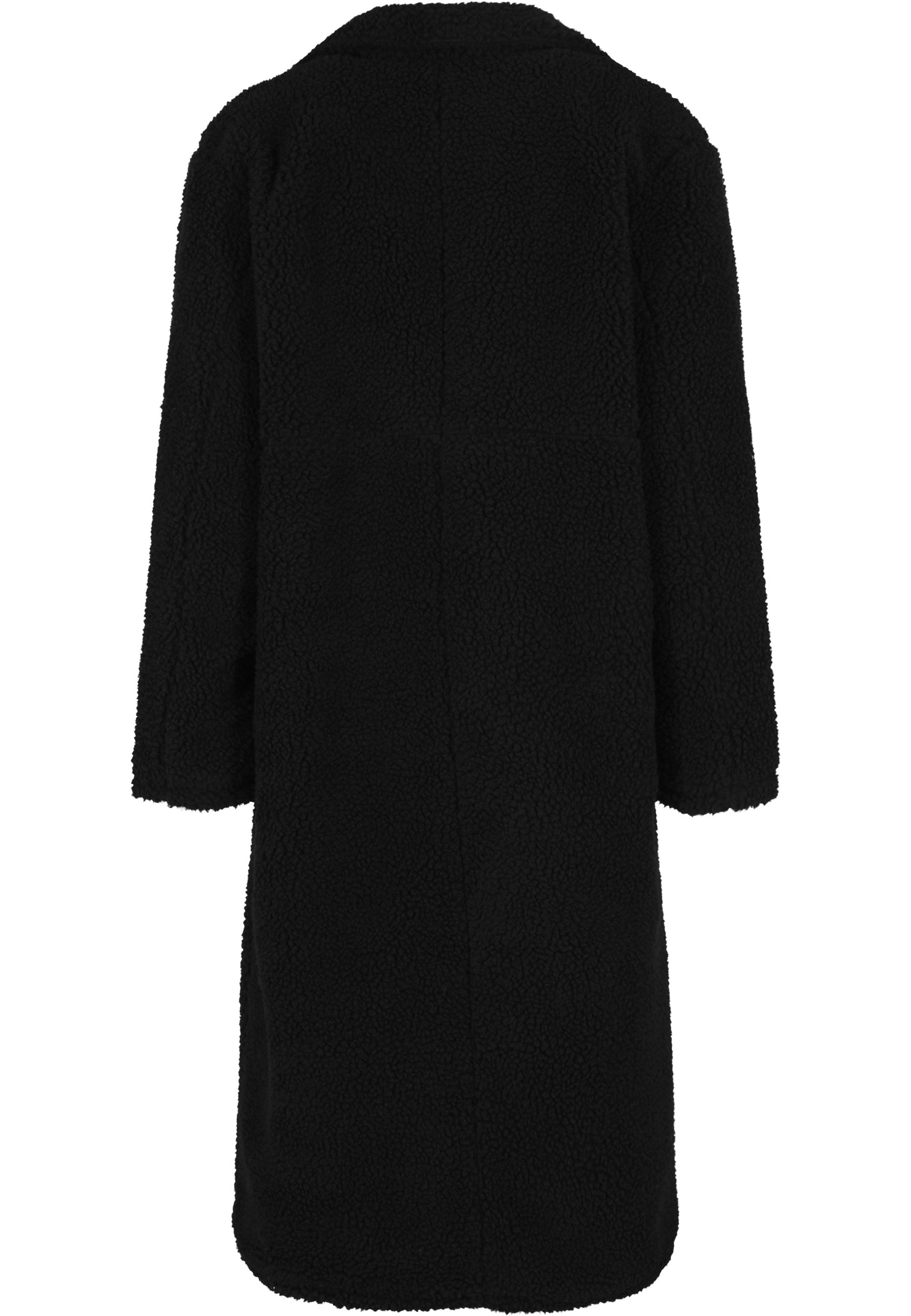 URBAN CLASSICS Winterjacke »Urban Classics Ladies Teddy Long Coat« 1 Stk. tlg. ohne Kapuze