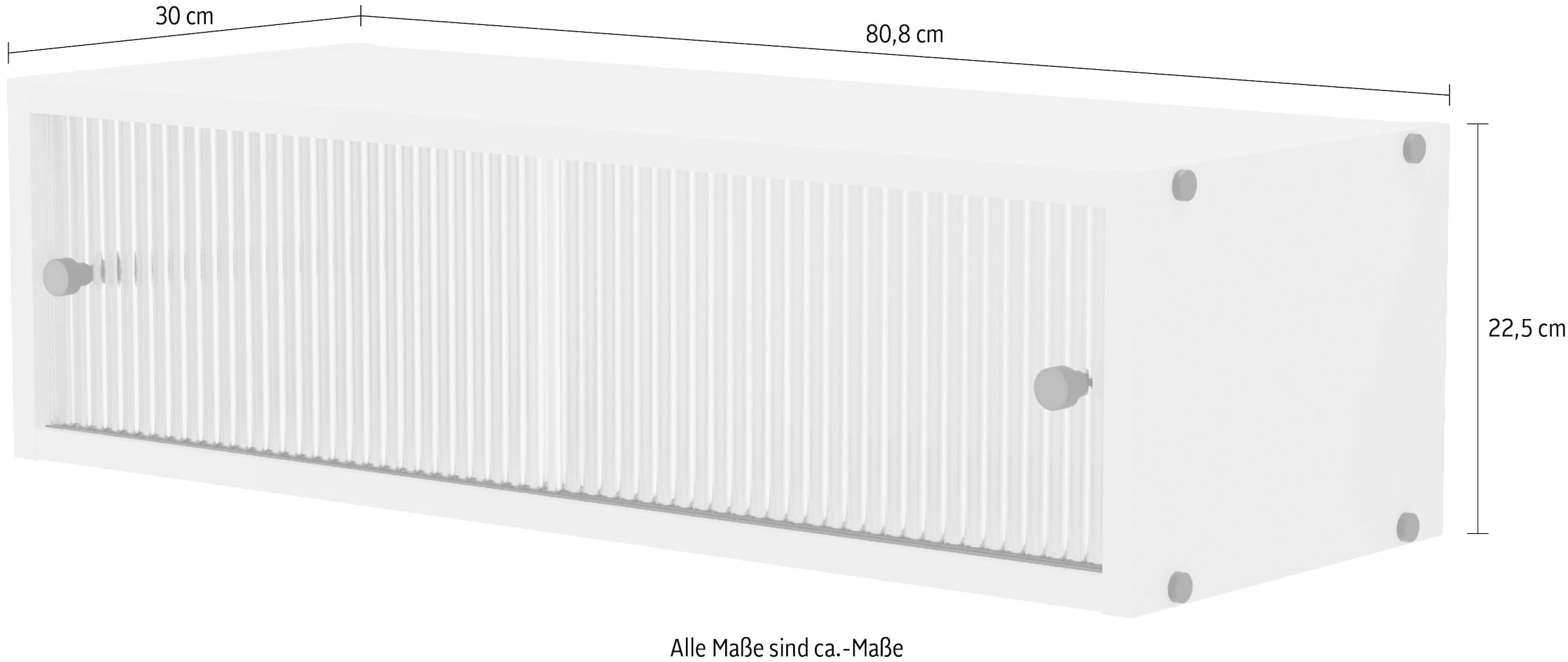 Home affaire Wandregal »Arroco: Dekorative Metallelemente wie Griffe & Abdeckkappen« B/T/H: 80,8/30/22,5cm, Riffelglas, in 2 farben erhältlich