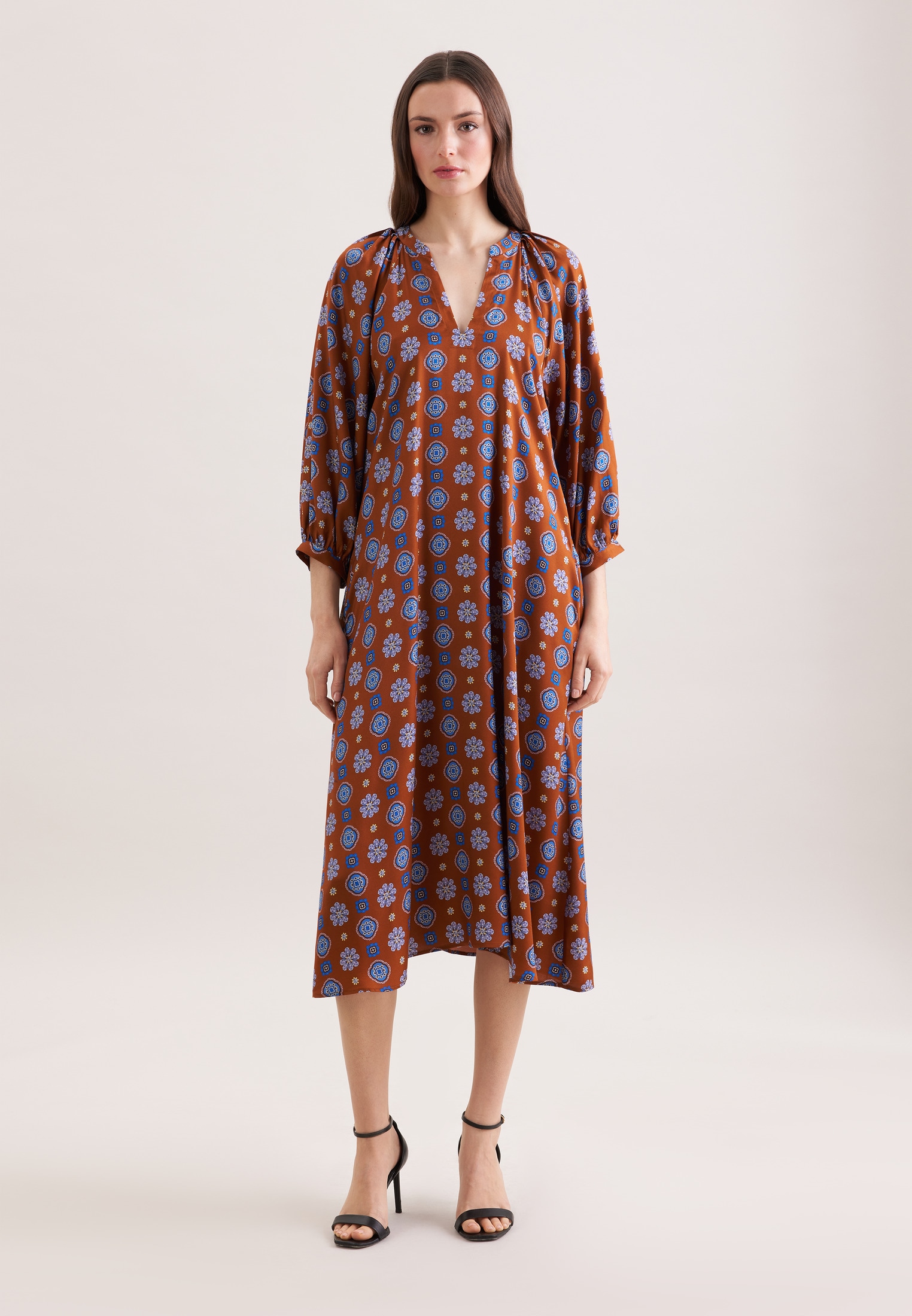 seidensticker Sommerkleid 3/4 V-Neck Druck