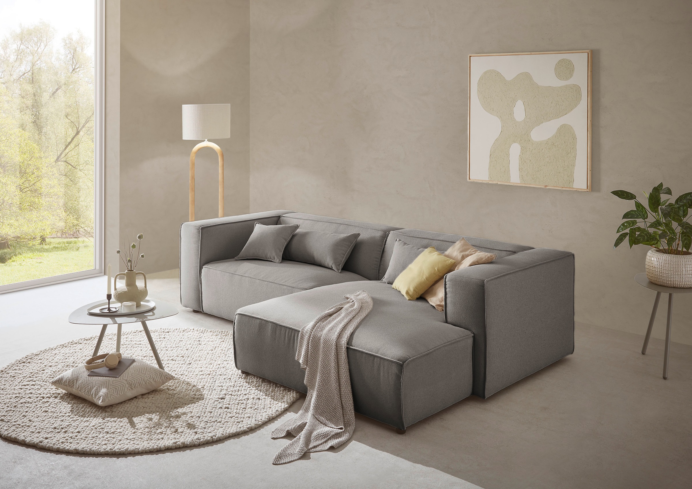 Thumbnail - LeGer Home by Lena Gercke Ecksofa "PIARA mit Kedernaht, Cord, Leinenoptik o. Strukturstoff, Couch, L-Form" wahlweise Ott...