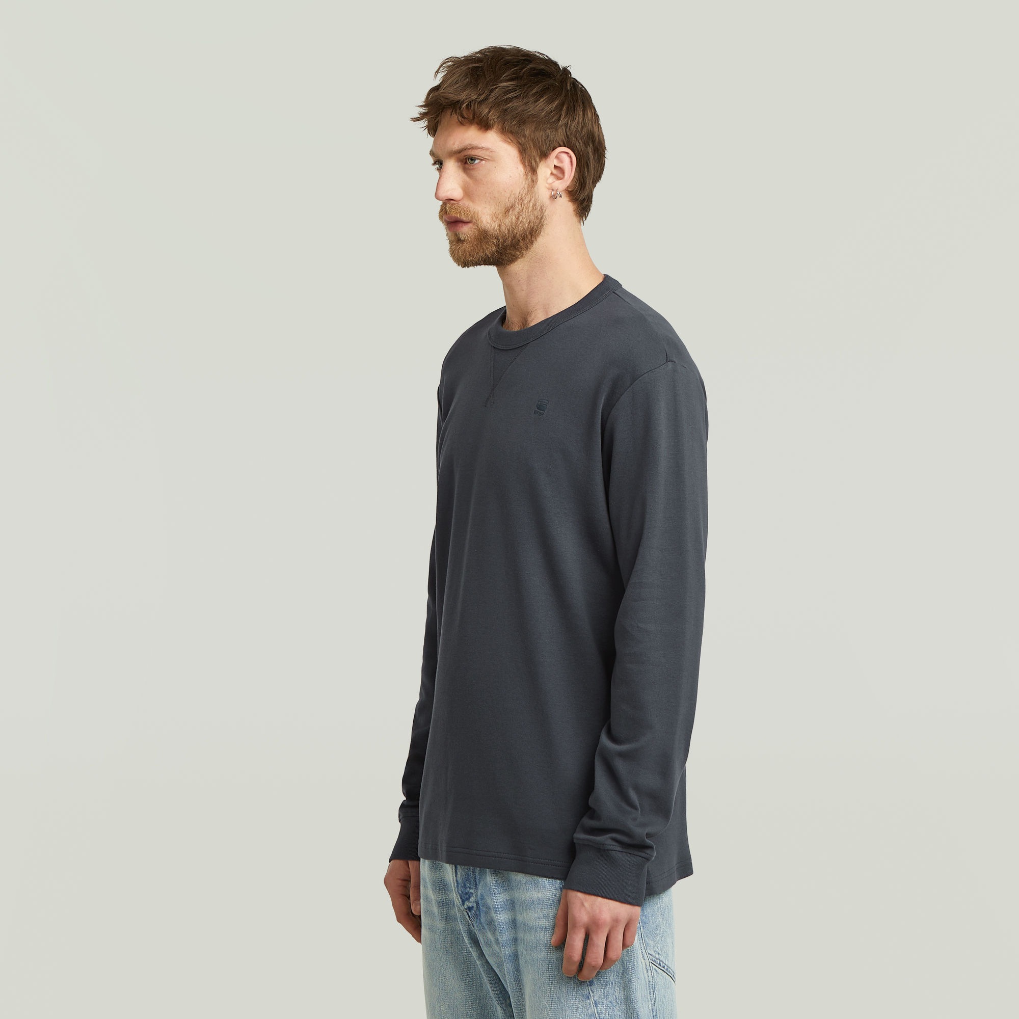 G-STAR Longsleeve »Nifous R« mit geripptem Einsatz vorne