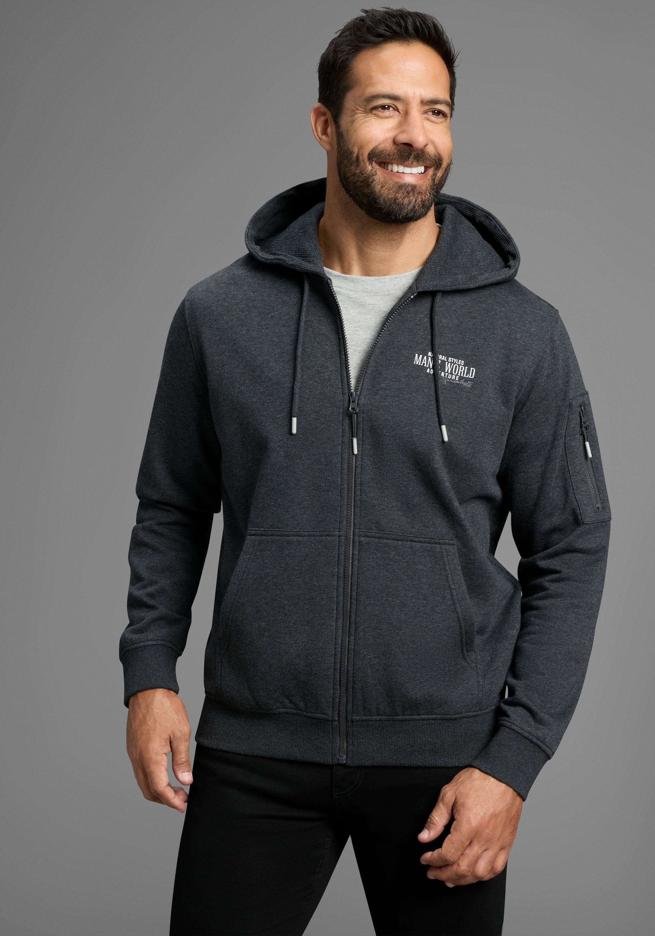 Mans World Kapuzensweatjacke günstig online kaufen