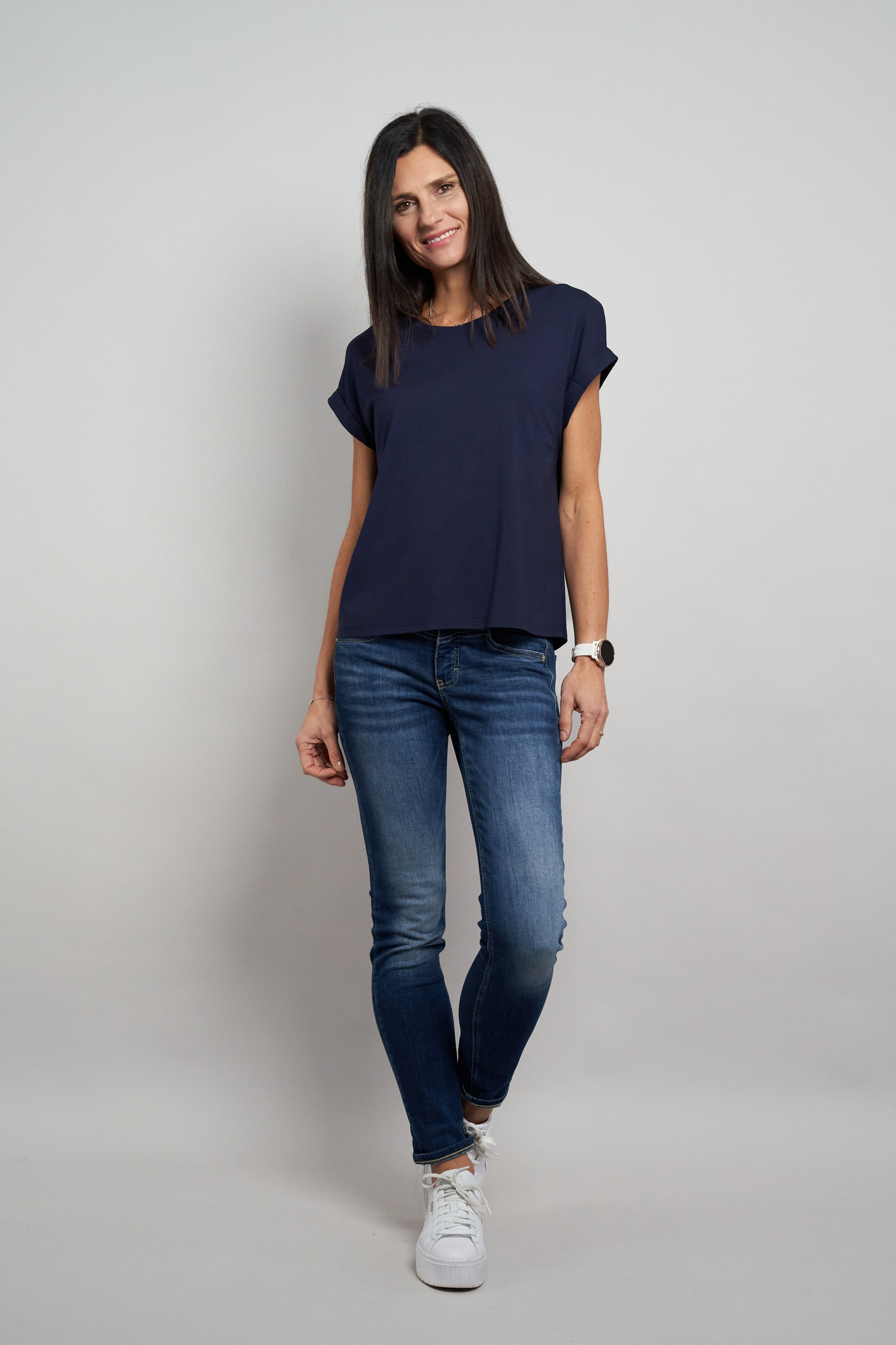 Seidel Moden Kurzarmshirt "Otto exclusiv" Rundhals mit Ärmelaufschlag -MADE günstig online kaufen