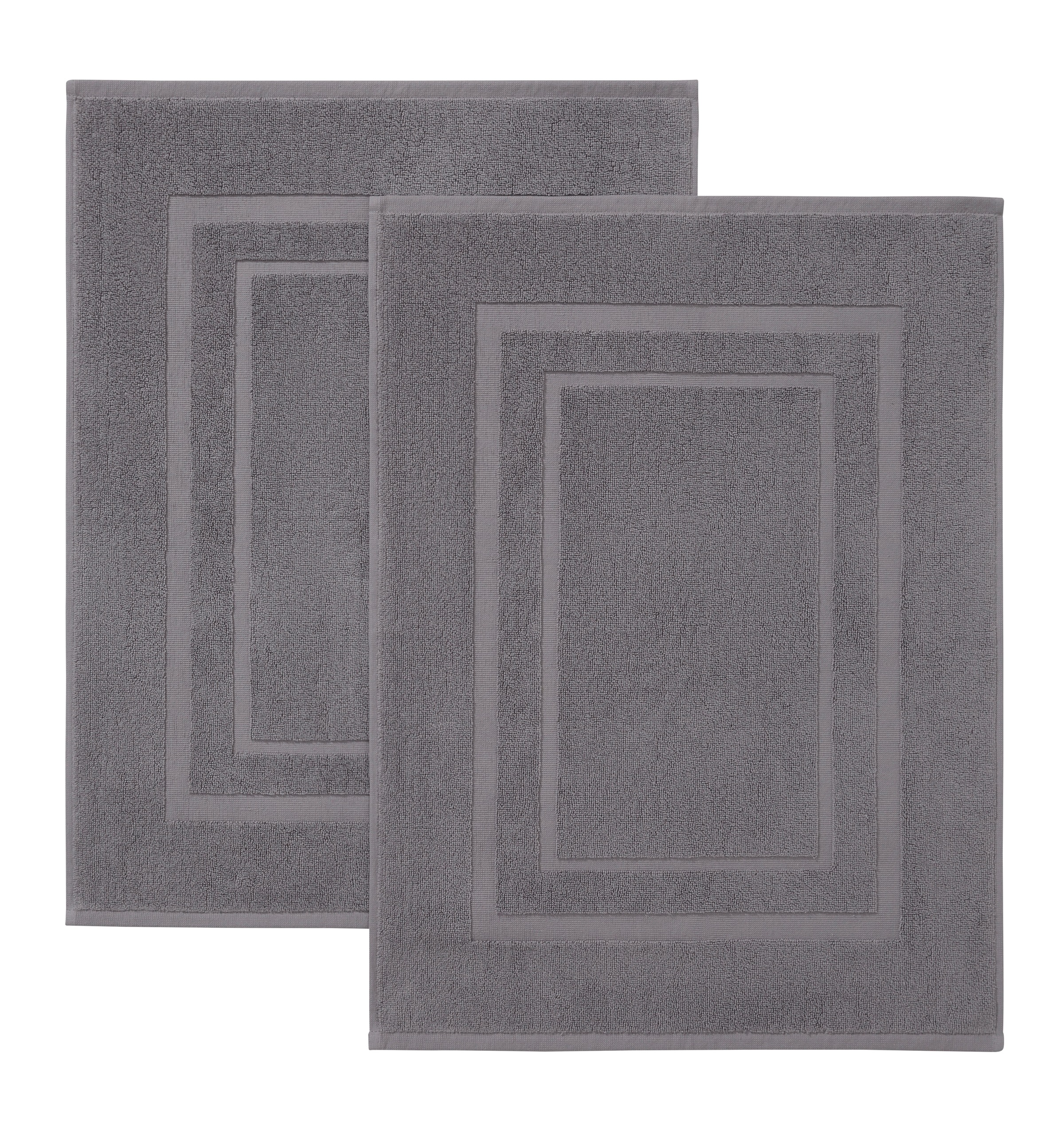 Bruno Banani Badematte "Robby, 2 tlg. Hotelmatten-Set, 50x70cm, Duschvorleger" Höhe 5 mm beidseitig nutzbar fußbodenheizungsgeeignet Badvorleger, Badezimmer Teppich, einfarbig, 850 g/m², 100% Baumwolle