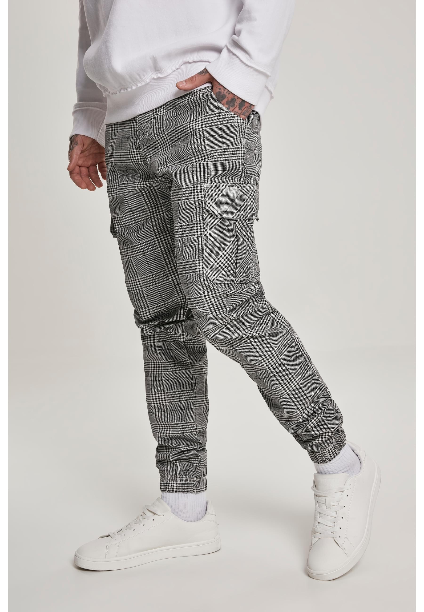 URBAN CLASSICS Cargohose »Urban Classics Herren AOP Glencheck Cargo Jog Pants«, (1 tlg.)