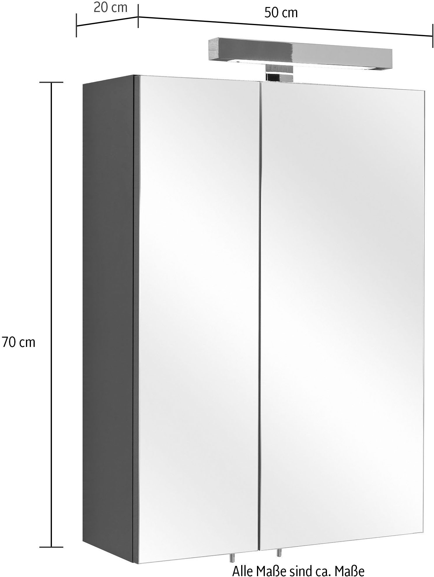 Saphir Badmöbel-Set »Quickset 311 7-teilig, Waschbeckenunterschrank und LED-Spiegelschrank«, (Set, 7 St.), inkl. Türdämpfer, Badezimmer-Set ohne Waschbecken, Badezimmer Schrank