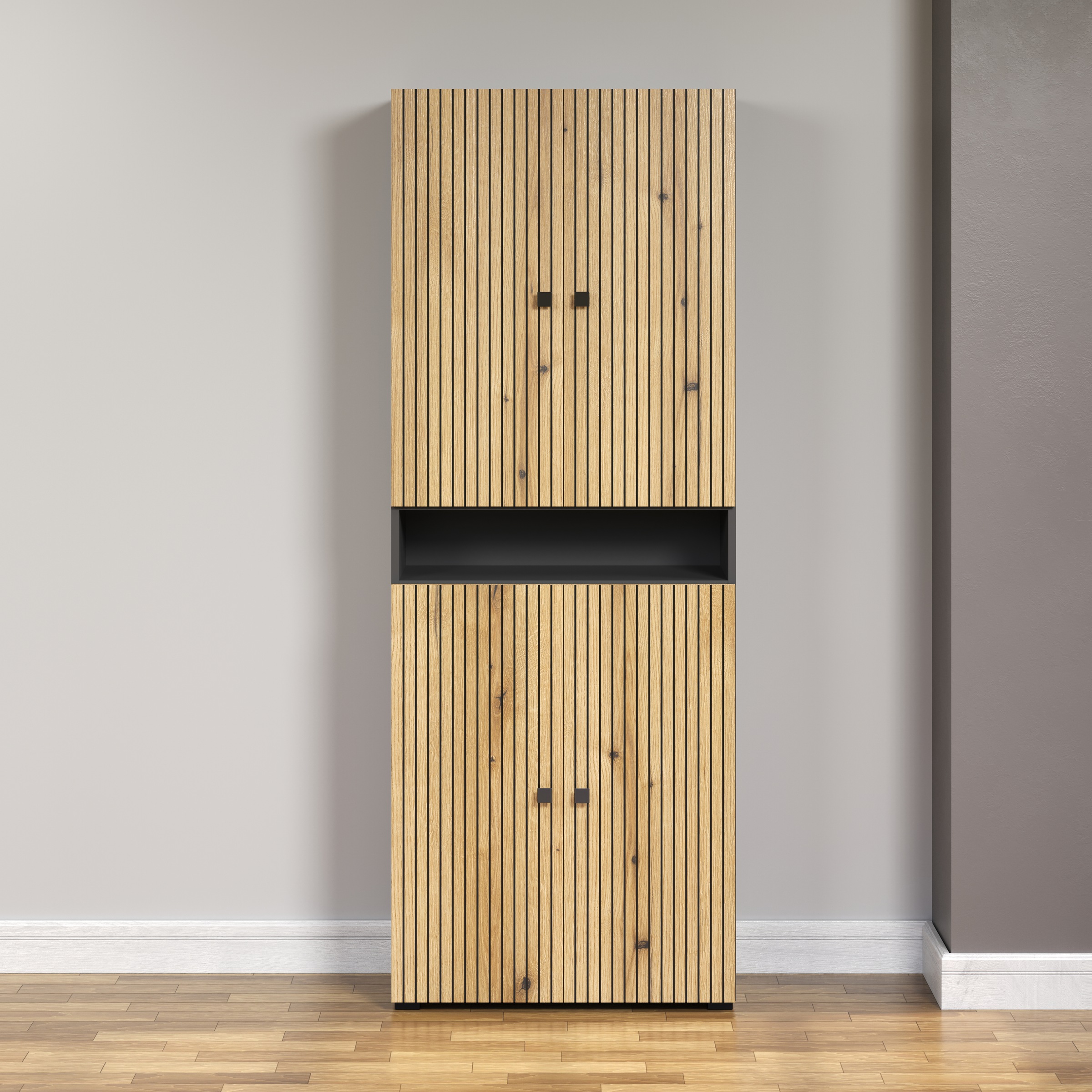 welltime Hochschrank »Amrum«, Badezimmerschrank mit und ohne Schublade - (B/T/H) 40-70/31/186 cm
