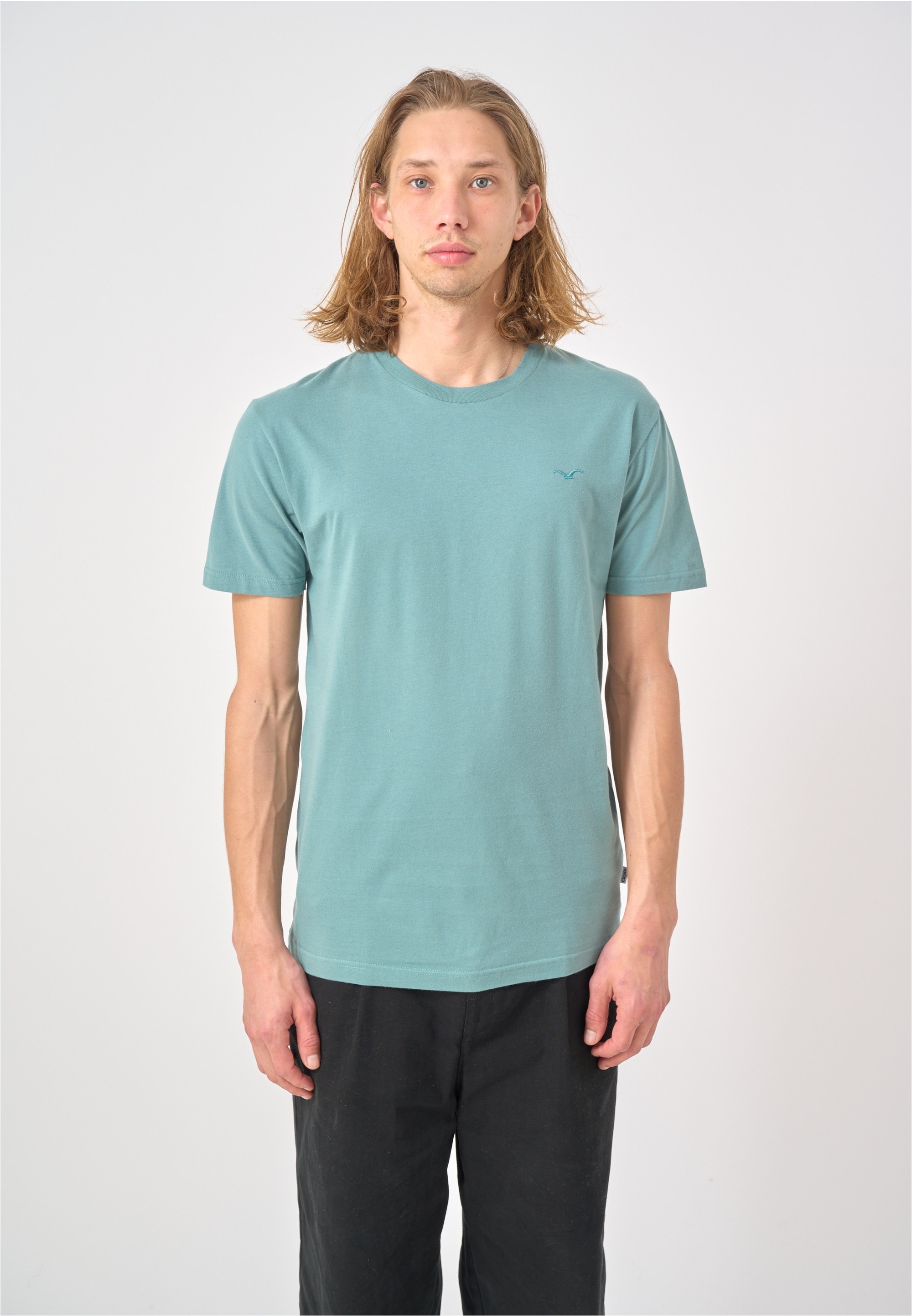 Cleptomanicx T-Shirt "Ligull Regular" mit kleiner Logo-Stickerei