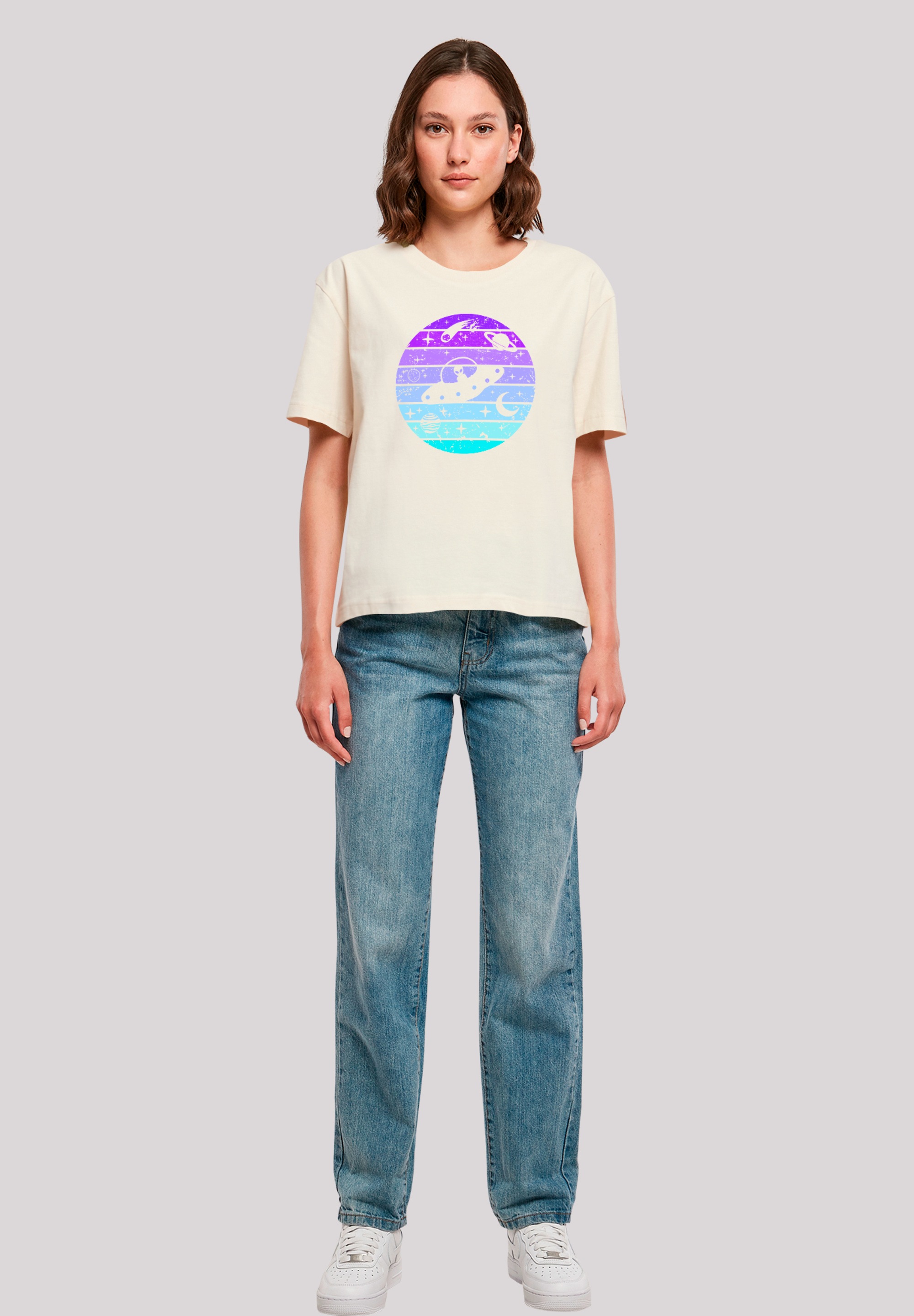 F4NT4STIC T-Shirt »Retro Alien Weltraum Sonnenuntergang«, Premium Qualität