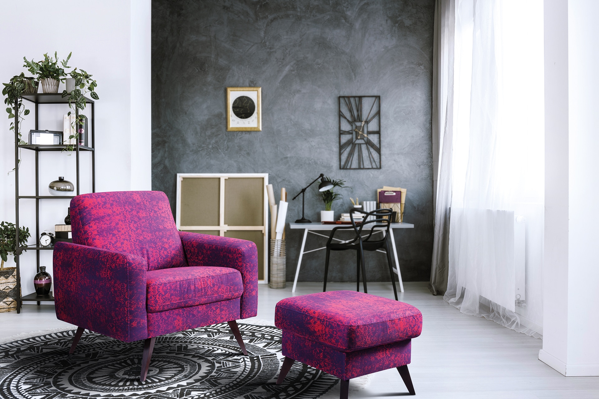 exxpo - sofa fashion Sessel »Side, bequemer Loungesessel mit extravagantem Bezug«