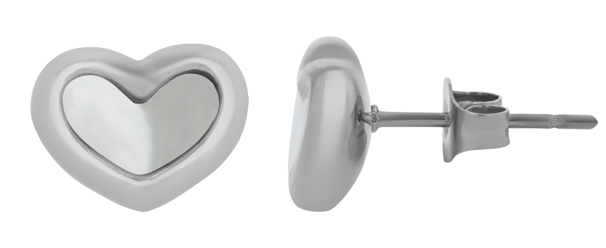 Adelia´s Paar Ohrhänger »Damen Ohrringe – Ohrstecker Herz aus Edelstahl mit Perlmutt« Schöne Geschenkidee zum einen besonderen Tag