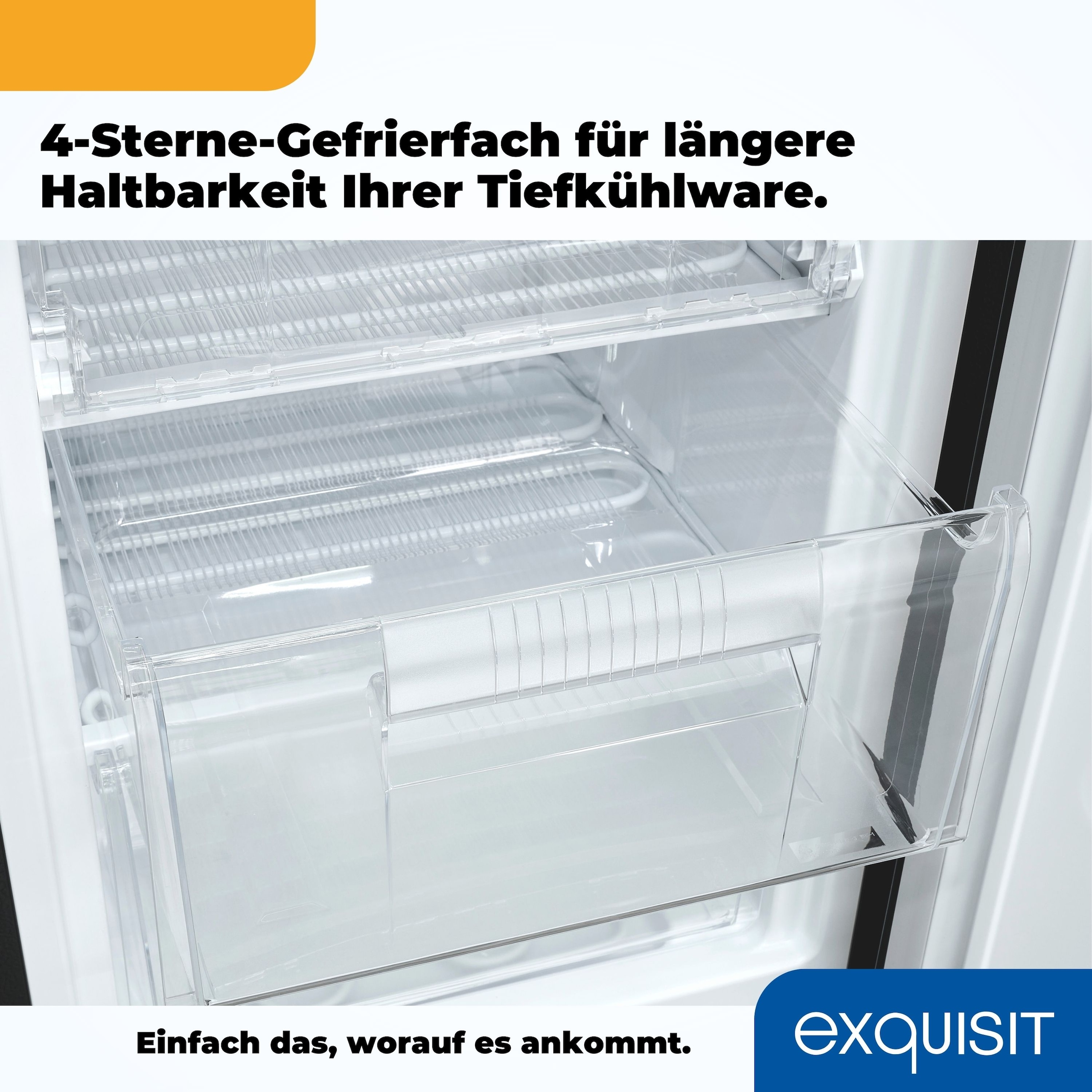 exquisit Gefrierschrank »GS81-040B inoxlook-az« 85 cm hoch 54,5 cm breit Viel Platz, starke Gefrierleistung