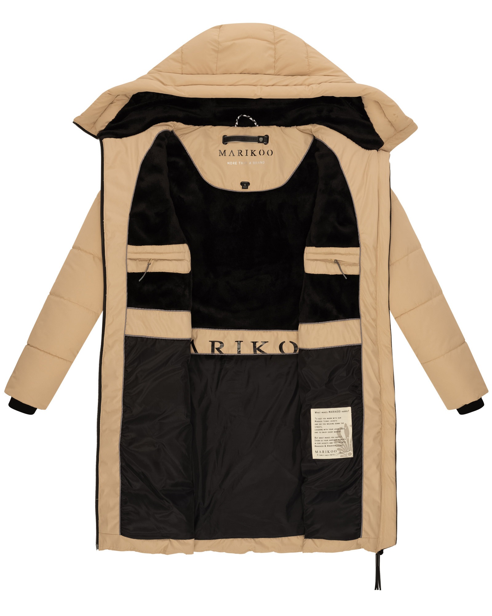 Marikoo Winterjacke »Natsukoo XVI«, Stepp Mantel mit großer Kapuze