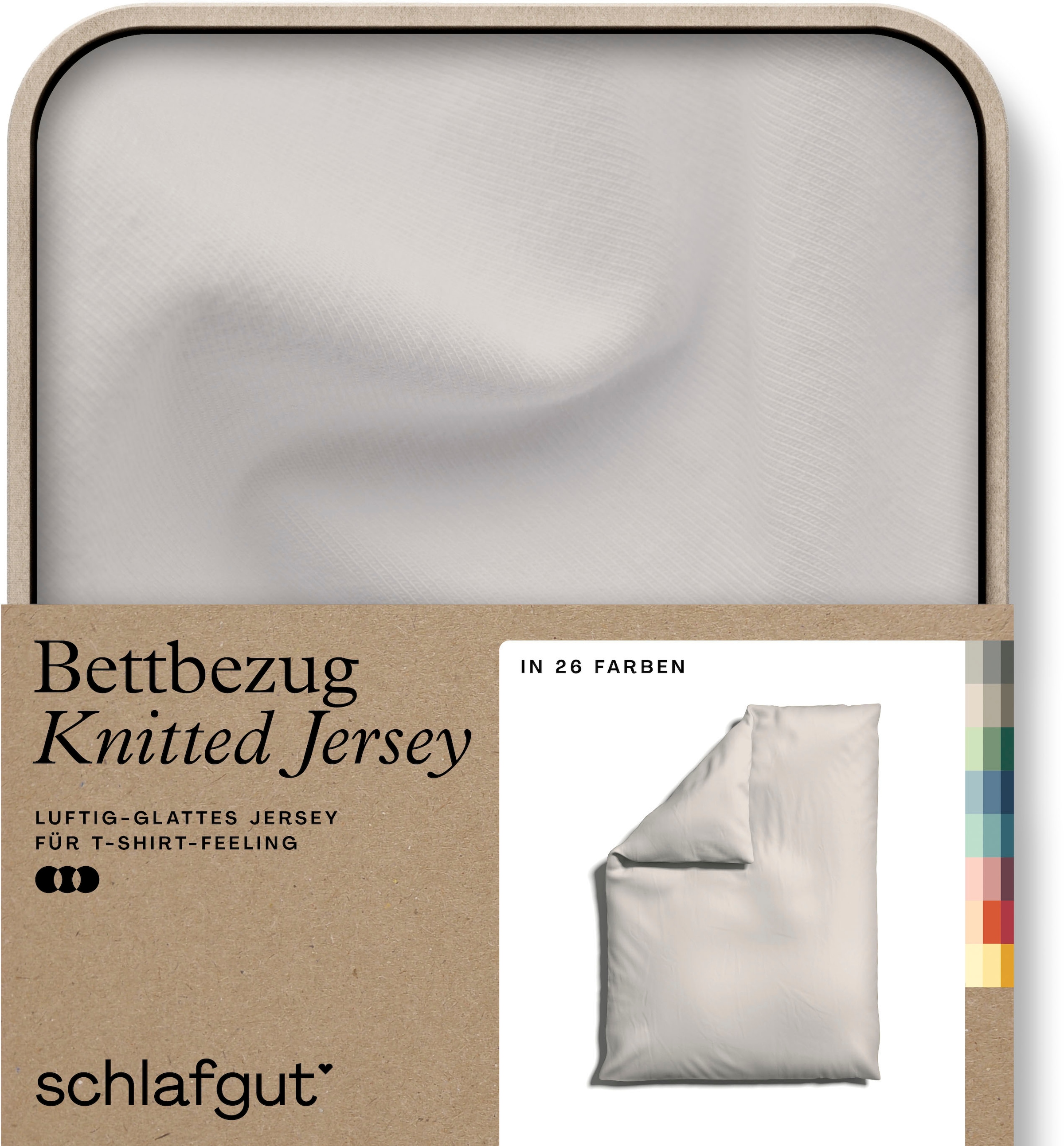 Bettbezug »Knitted Jersey uni, aus Bio-Baumwolle mit Elasthan, Reißverschluss«, (1...