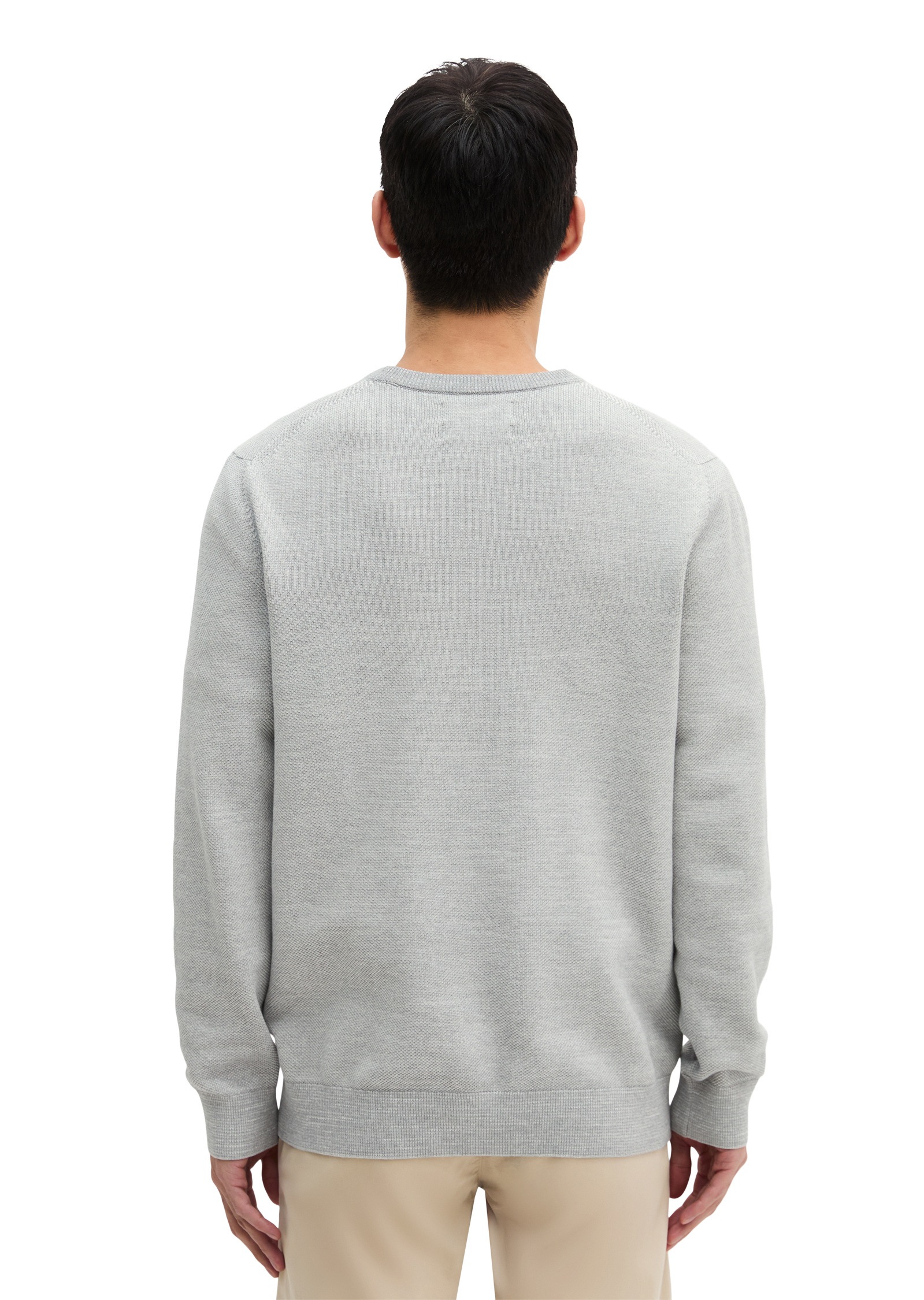 Thumbnail - Marc OPolo Rundhalspullover "aus Bio-Baumwoll-Piqué"