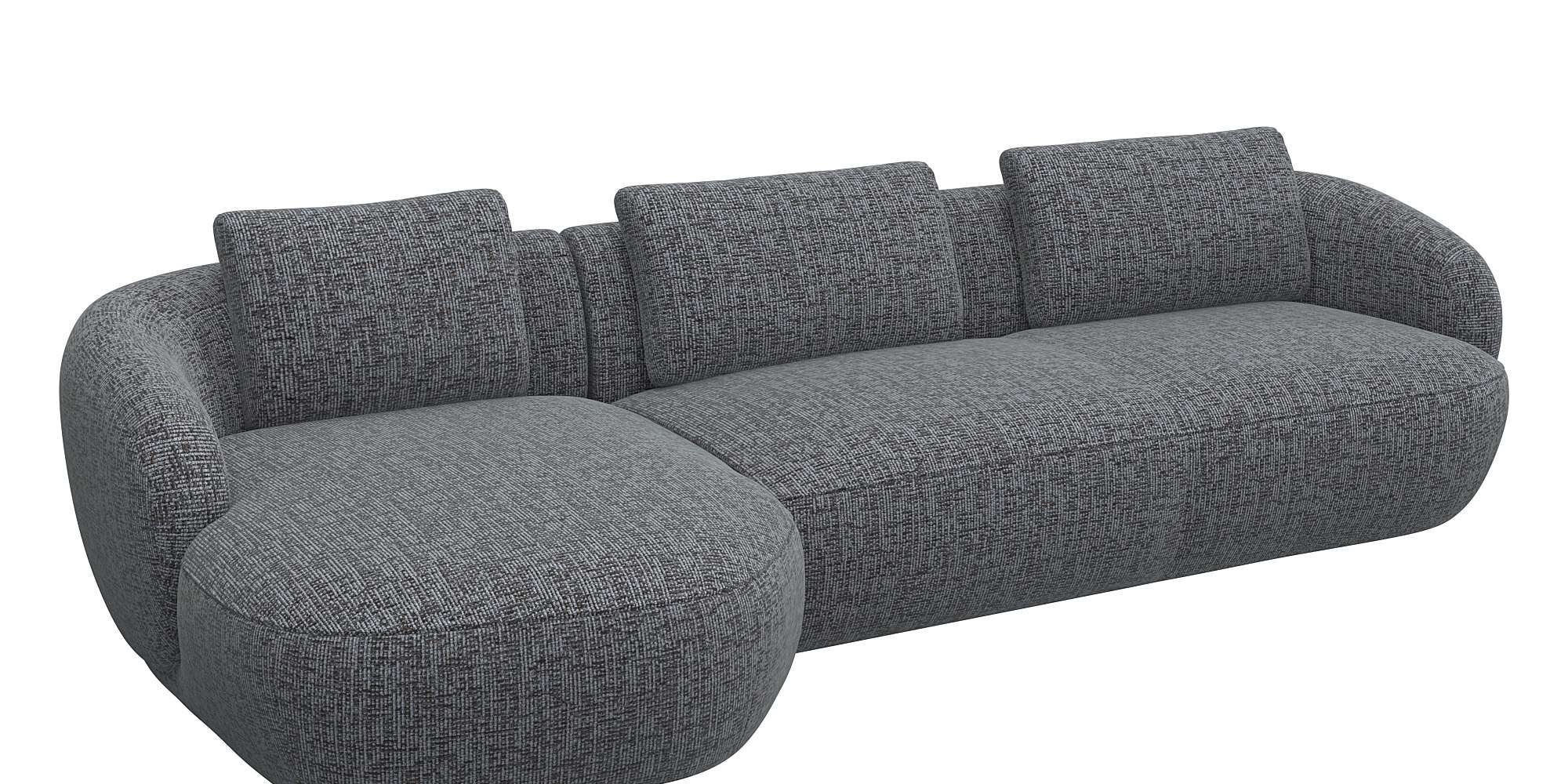 FLEXLUX Wohnlandschaft "Torino, rund, L-Form, Sofa-Ecke mit Recamiere, Long günstig online kaufen