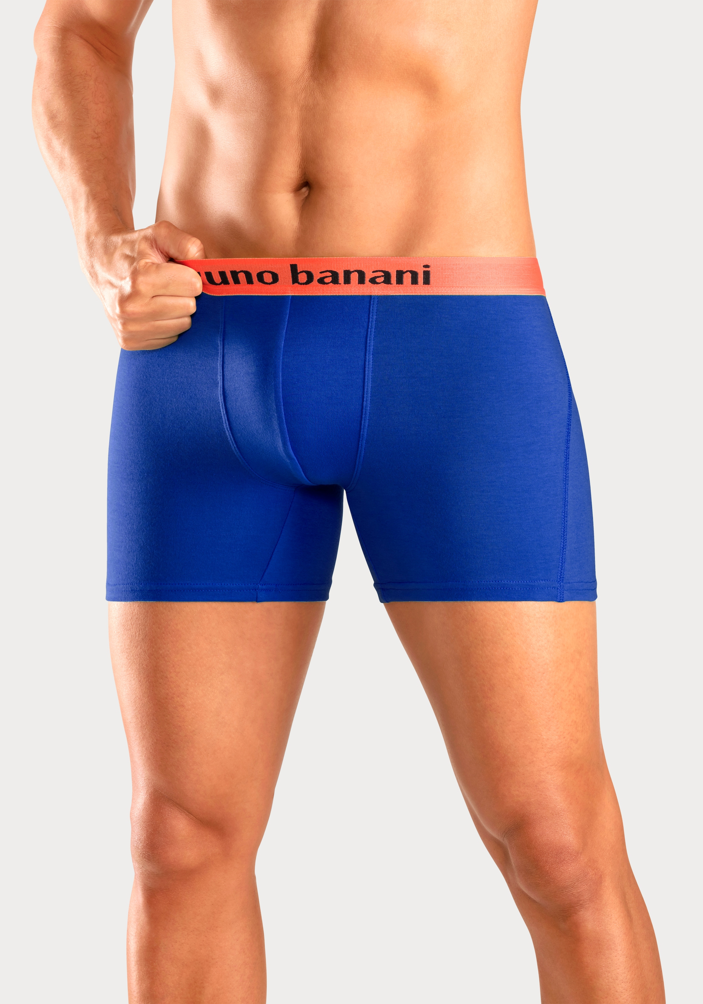 Bruno Banani Boxer »Unterhose für Herren«, (Packung, 4 St.), mit längerem Bein und auffälligen Logobund