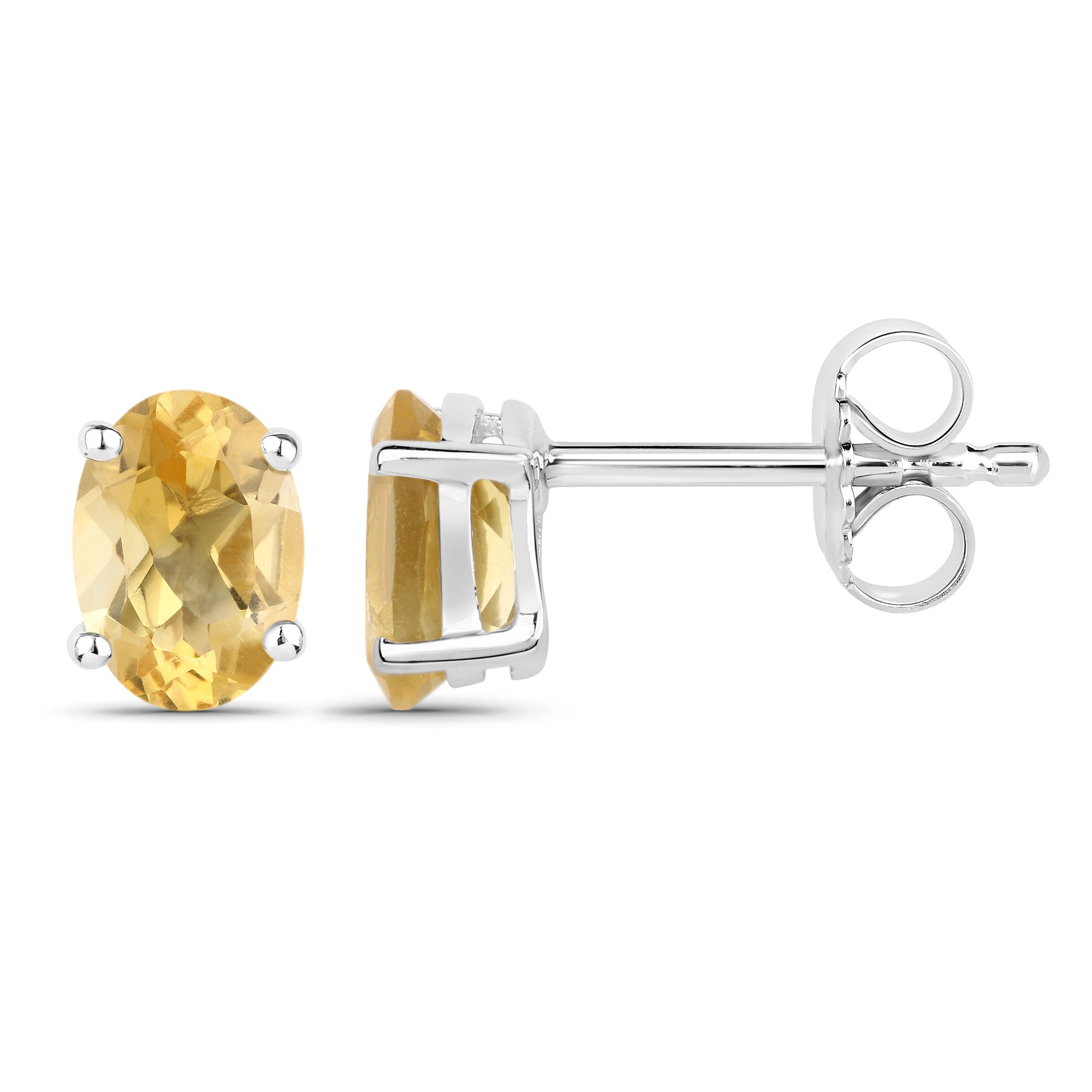 Vira Jewels Paar Ohrstecker »Silber 925 rhodiniert Ohrringe und Halskette mit echtem Citrin«