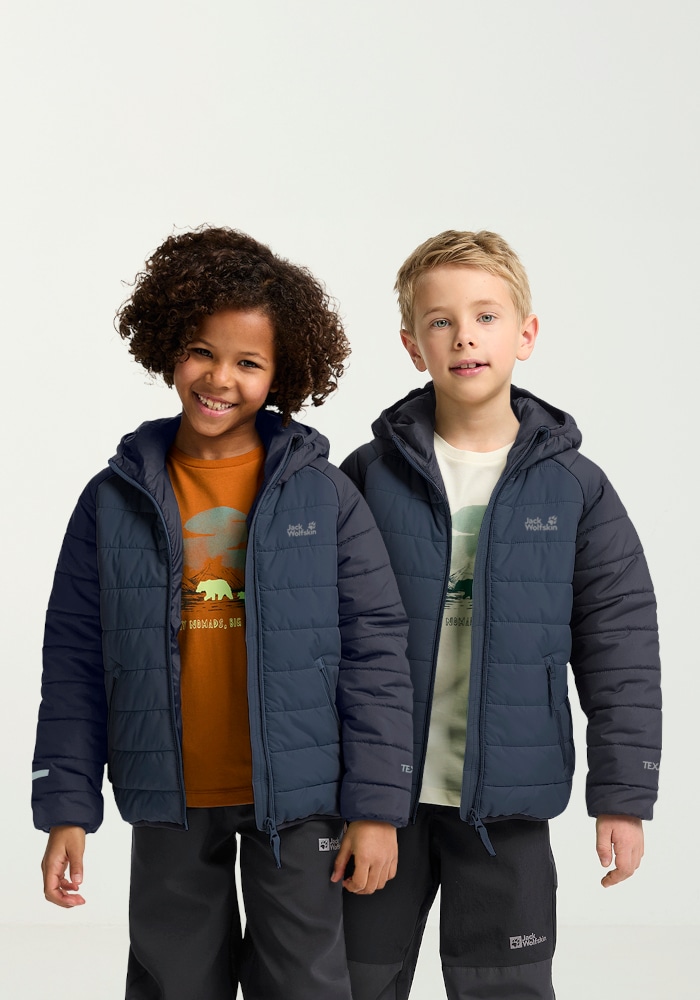 Jack Wolfskin Outdoorjacke "ZENON JKT KIDS" mit Kapuze Pufferjacke für Kinder, warm, winddicht