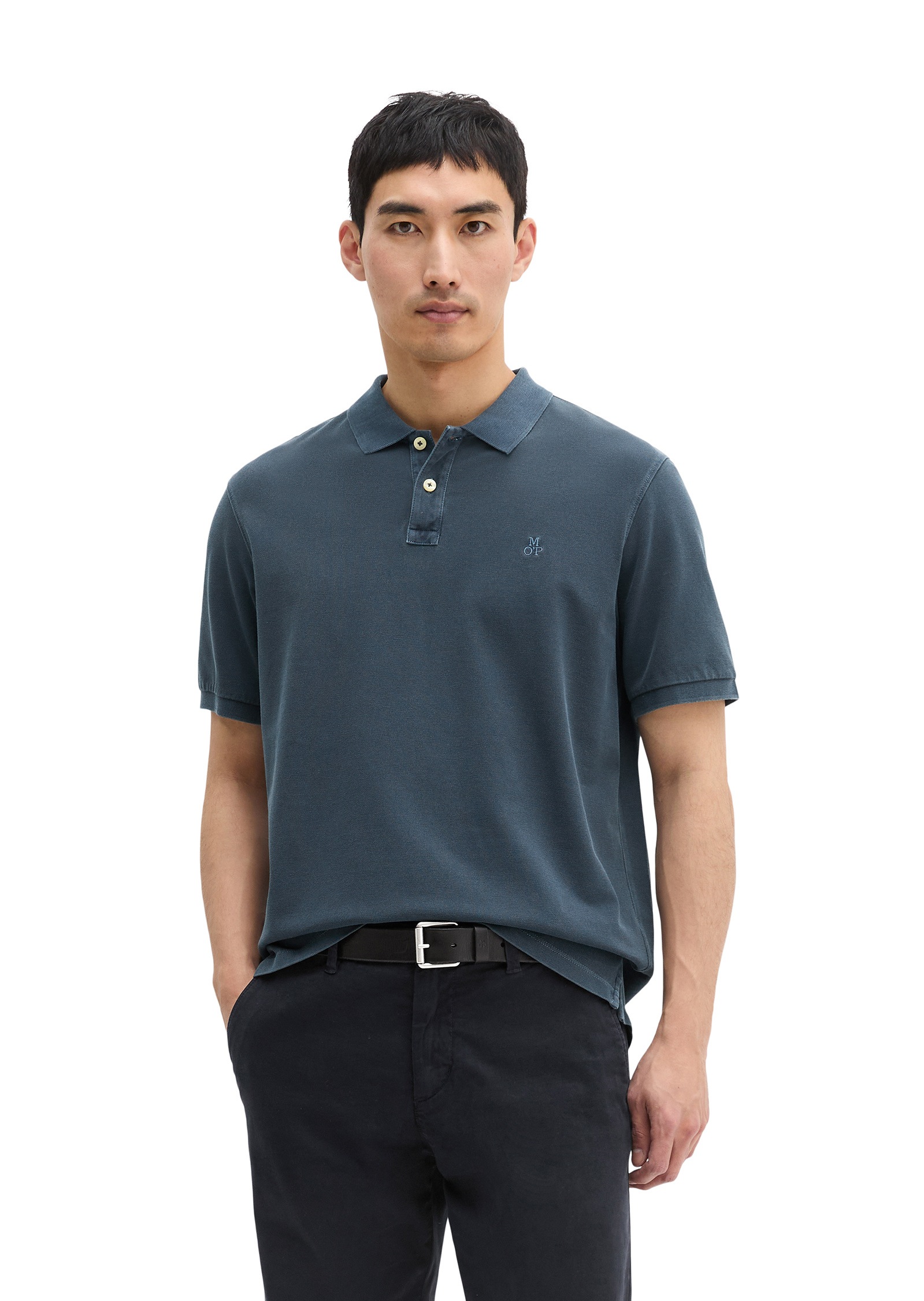 Poloshirt MARC O'POLO "aus Bio-Baumwolle", Herren, Gr. XXL, blau (navy teal), Obermaterial: 100% Baumwolle, unifarben, regular fit, Strickbündchen, Shirts 7