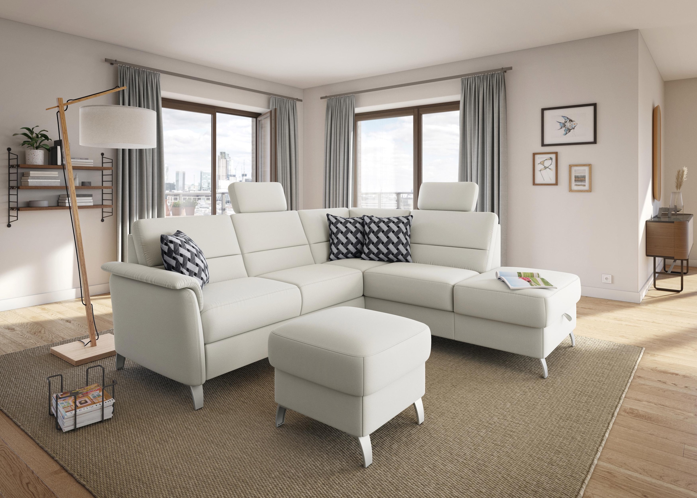 sit&more Ecksofa »Palmera L-Form«, Federkern, wahlweise mit Bettfunktion und mit/ohne Stauraum