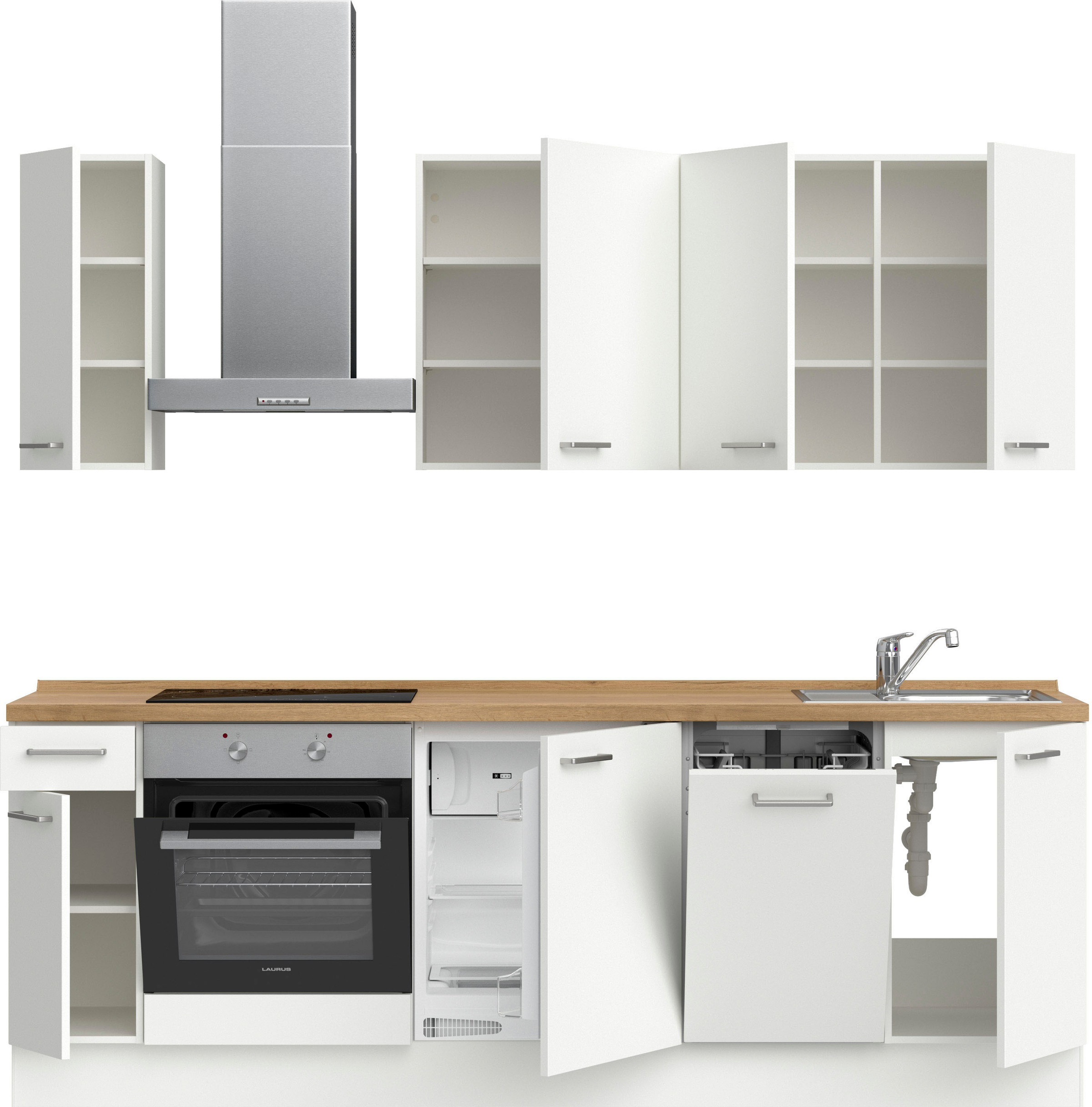 nobilia® Küchenzeile »"Touch I"«, vormontiert, Ausrichtung wählbar, Breite 240 cm, wahlw. mit E-Geräten
